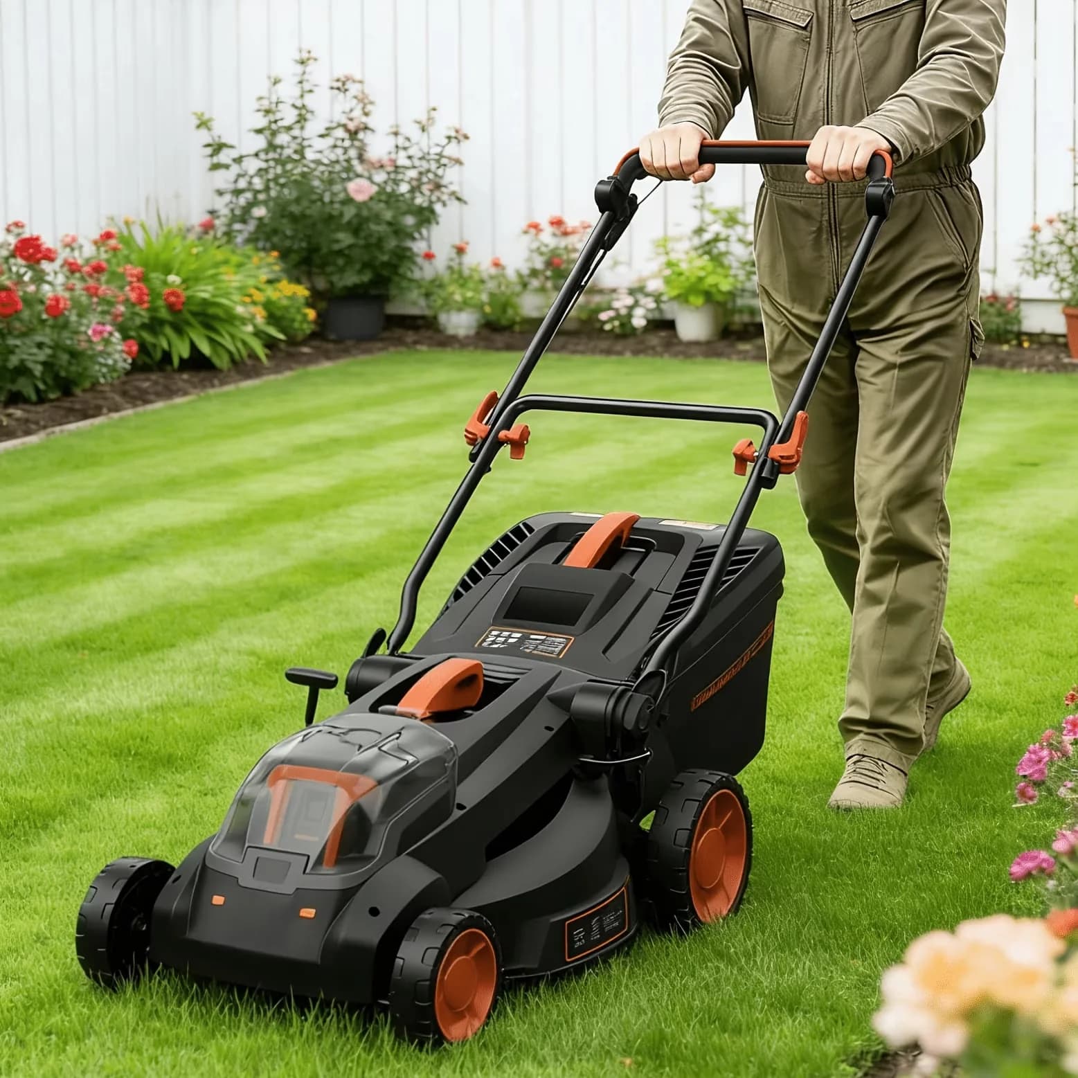 Push Mower Compact with Battery, 36V, 36V Brushless Cordless Lawn - Black Model 162BBF