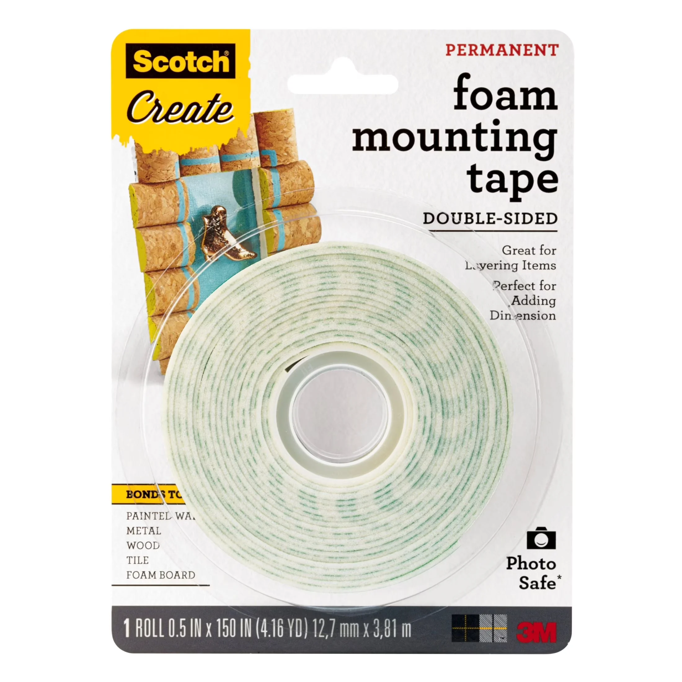 Damage-Free Hanging Reliable with 1 Roll, Intended for indoor use only - Foam White Model 9EC1FC