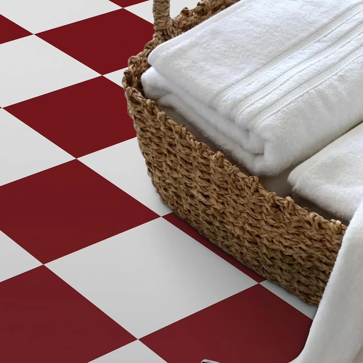 Quality Grey Vinyl Flooring Vinyl Plank Flooring with Easy To Clean, Coverage: 10 square feet, Color: Red and White - Pvc 12-in x 12-in Model D99F61