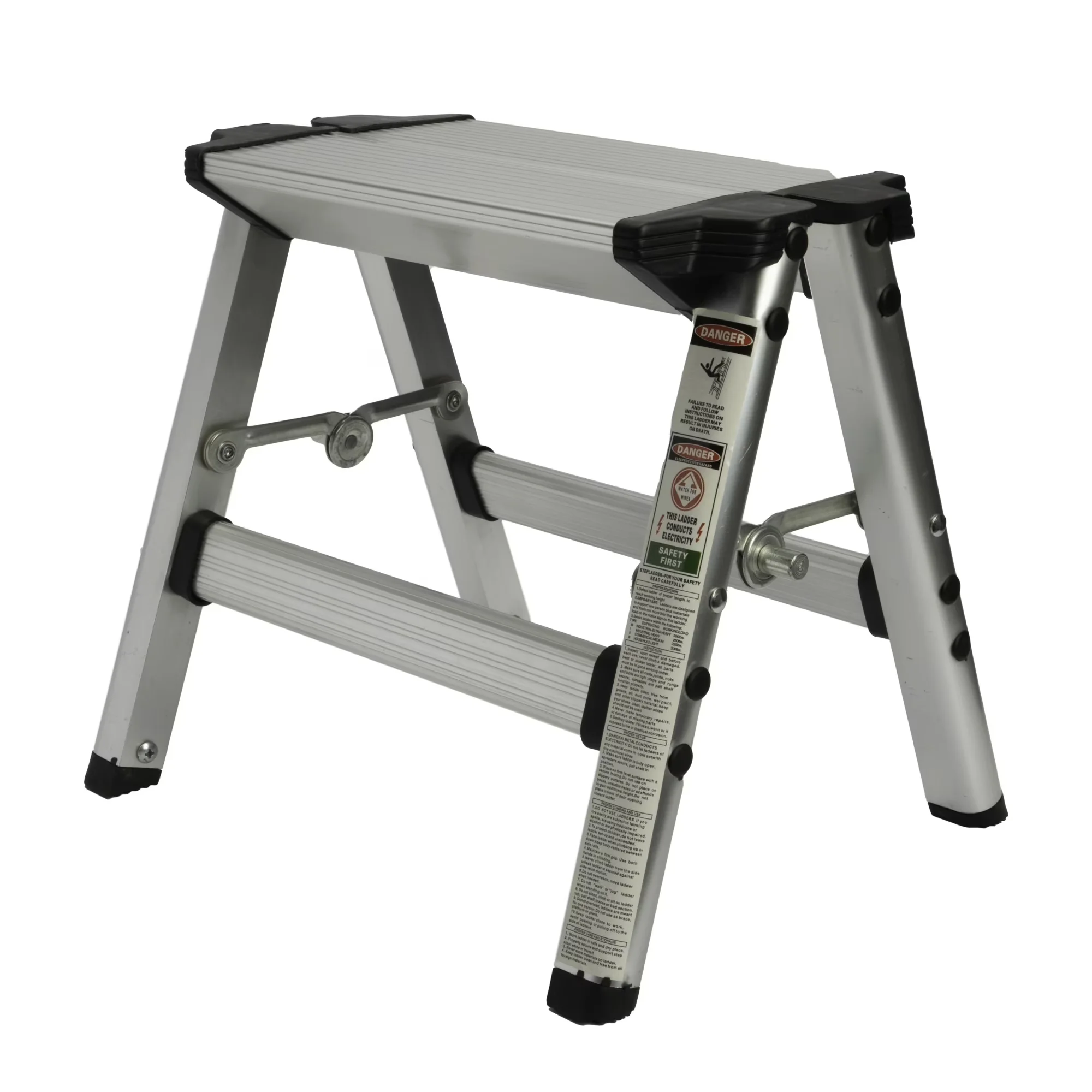 Compact Ladders And Step Stool with Foldable, Maximum Weight Capacity: 200 lbs. - Aluminum Silver Model 637434