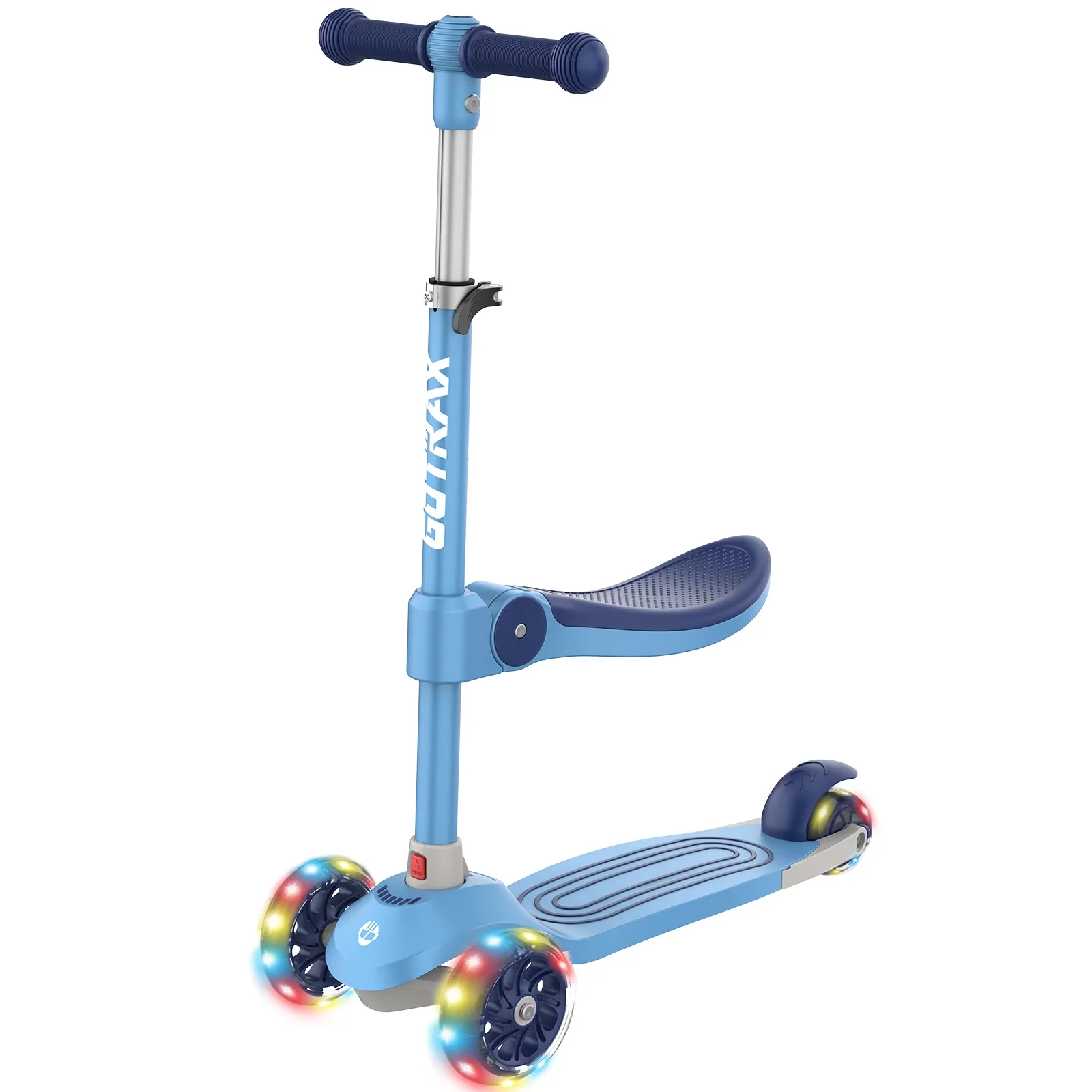 Premium Scooter with Foldable - Blue Steel/Plastic 3-8 - Residential Grade Model DA6FE3