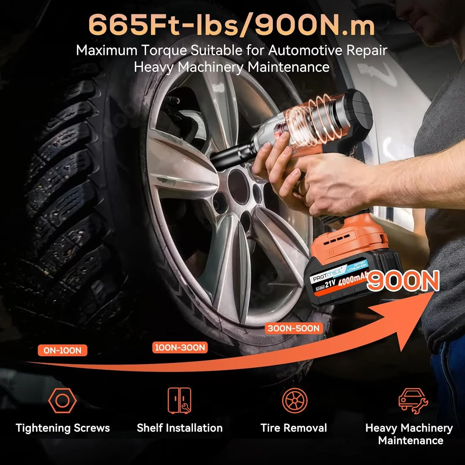 Stylish Air Tools Compressor with Battery, 21V, Cordless Impact Wrench for Car - Model 8748C5