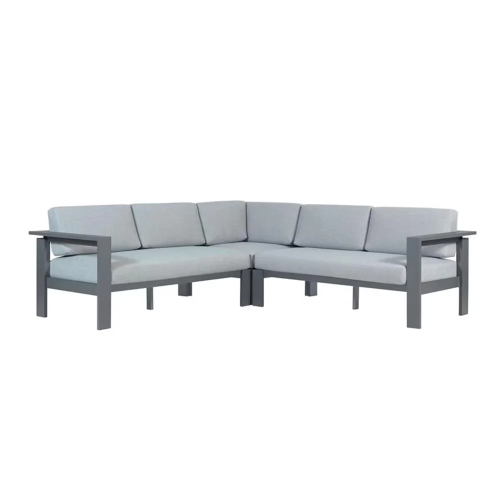 Versatile Outdoor Sofas Sectional with Weather-Resistant, Modern - Aluminum Gray Model A54553