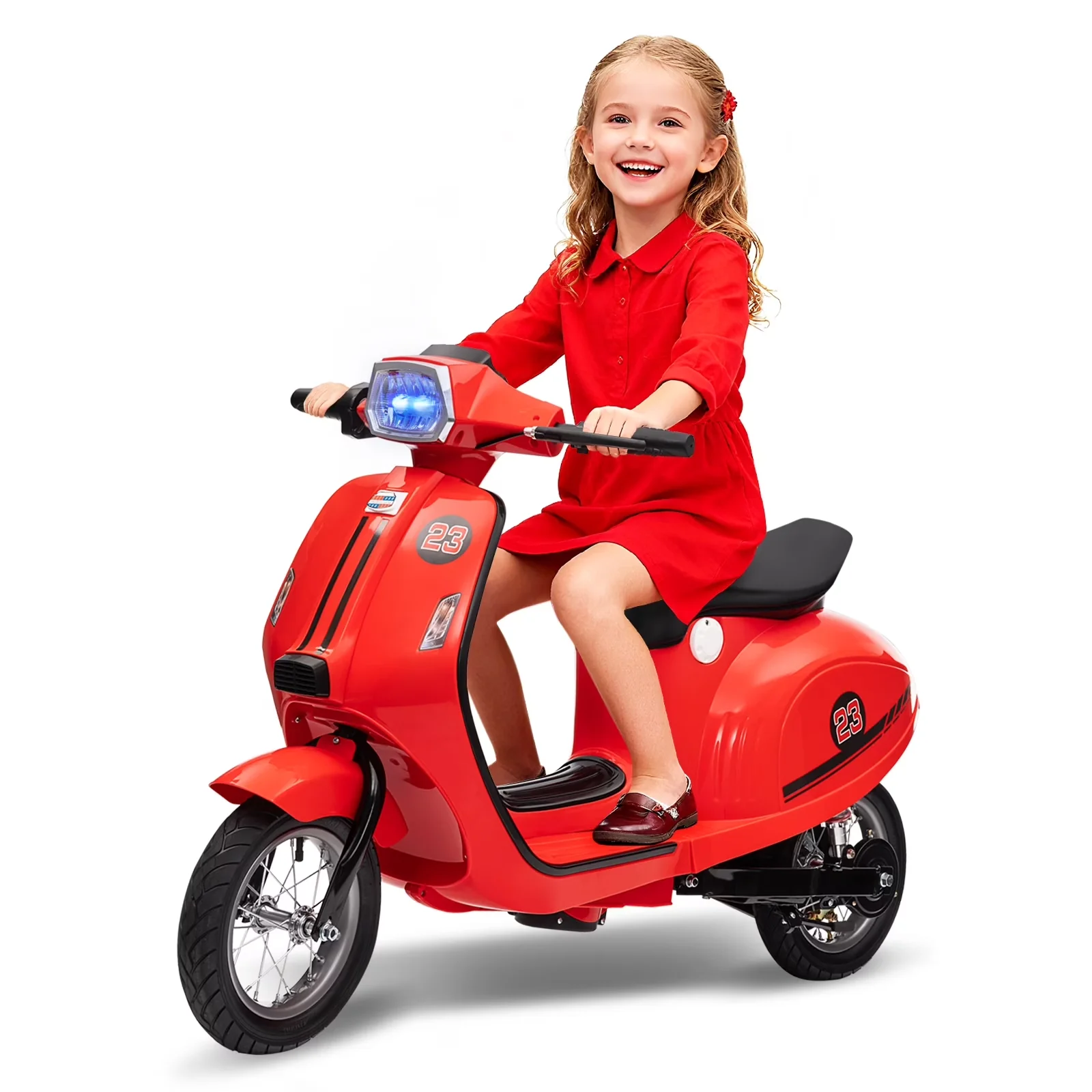 Classic Scooter with LED, 350W, Electric Moped - Pp Red 8-12 for Multiple Applications Model 48D3F7