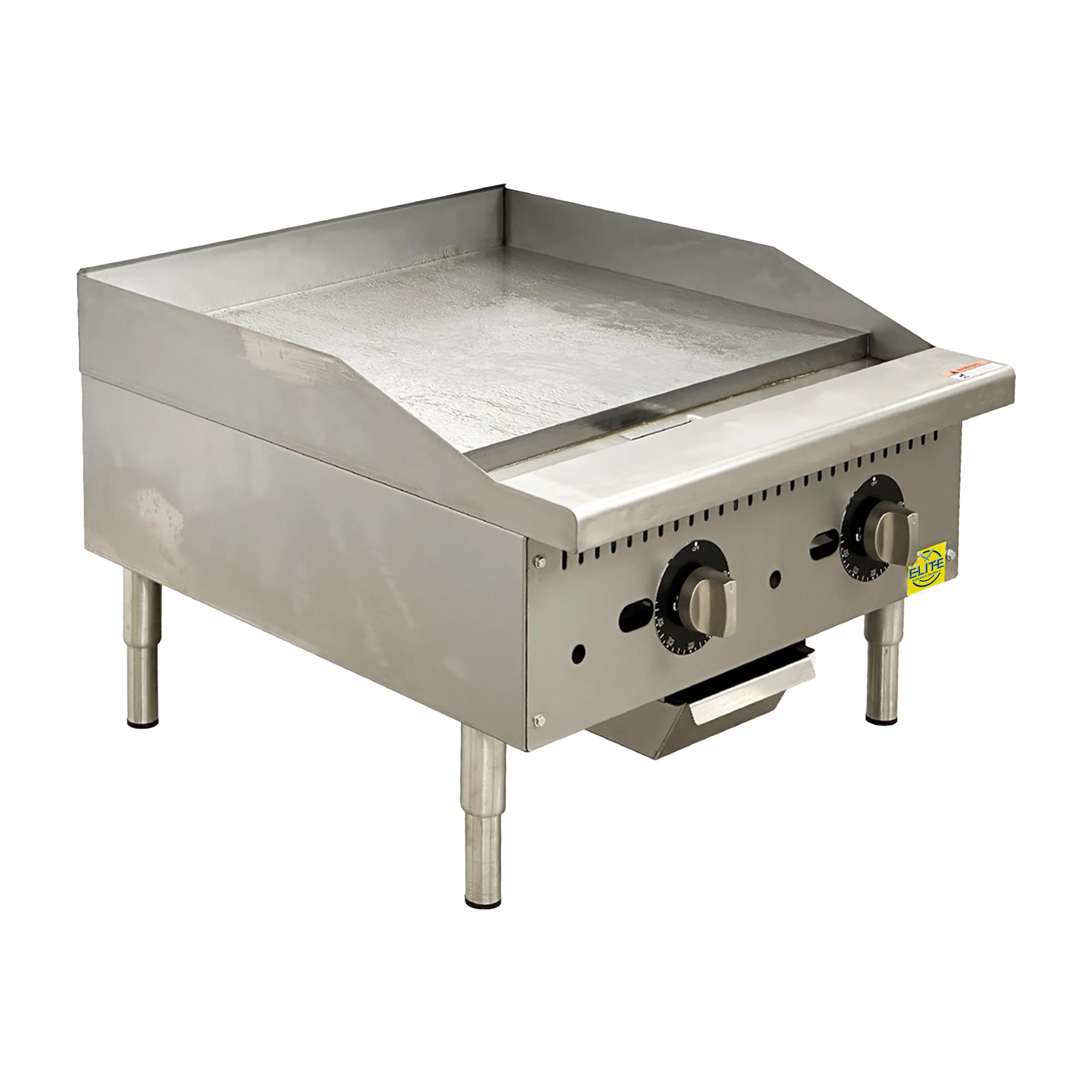 Quality Flat Top Grill with 60000 BTU, 22mm thickness polished griddle plate - Silver Stainless Steel Model AF1D9B