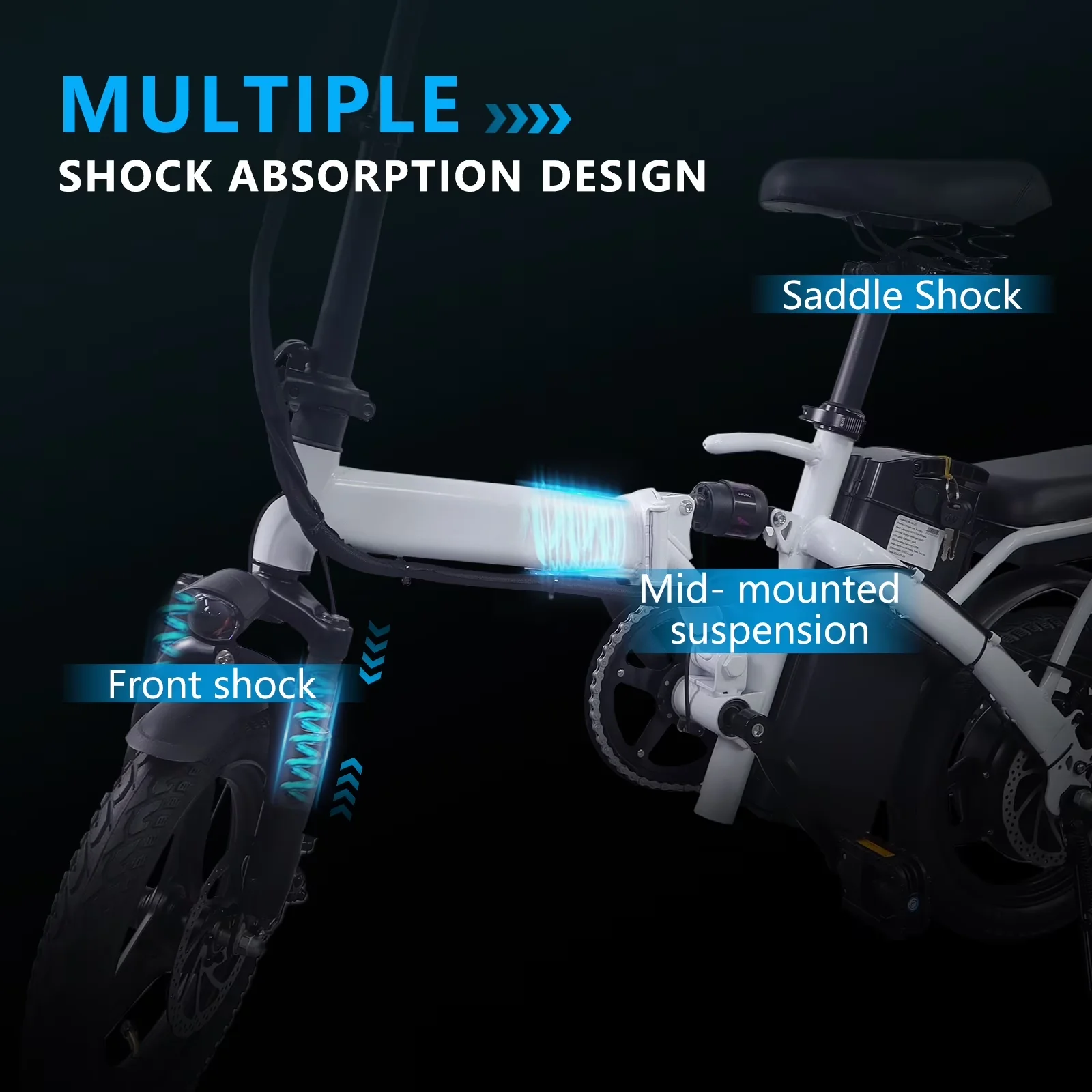 Classic Electric Bike with Battery, 500W - Black 576WH for Home and Office Model 9F50CB