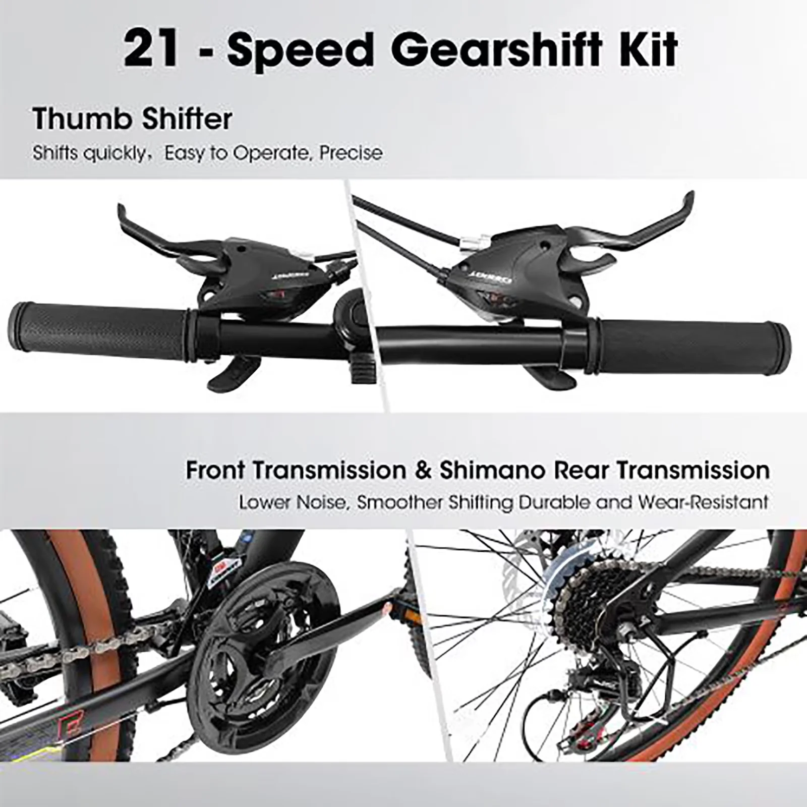 Classic Mountain Bike with Adjustable Speed, Adjustable Seat, Lightweight - Black Model 3102C1