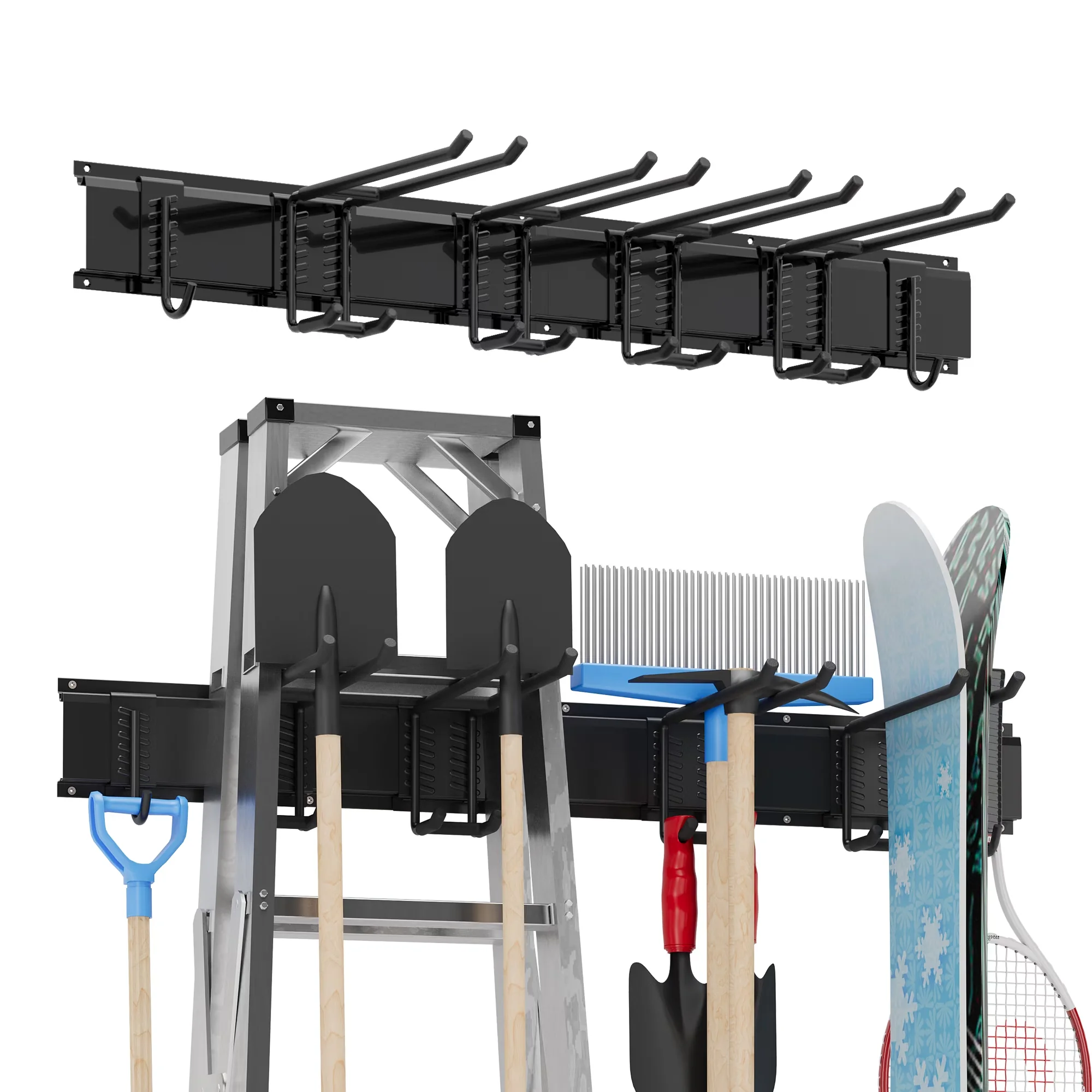 Quality Toolstorage with Garage Tool Storage Rack, 6 double hooks - Steel Model A6919E