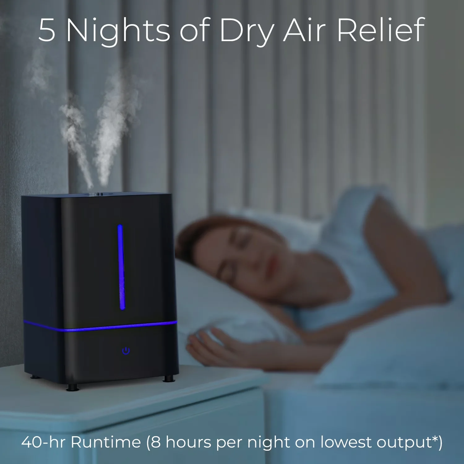 Essential Humidifier with Automatic Shut-Off, 4L Cool Mist - Black 4L Black for Bedroom Model FA0FF5