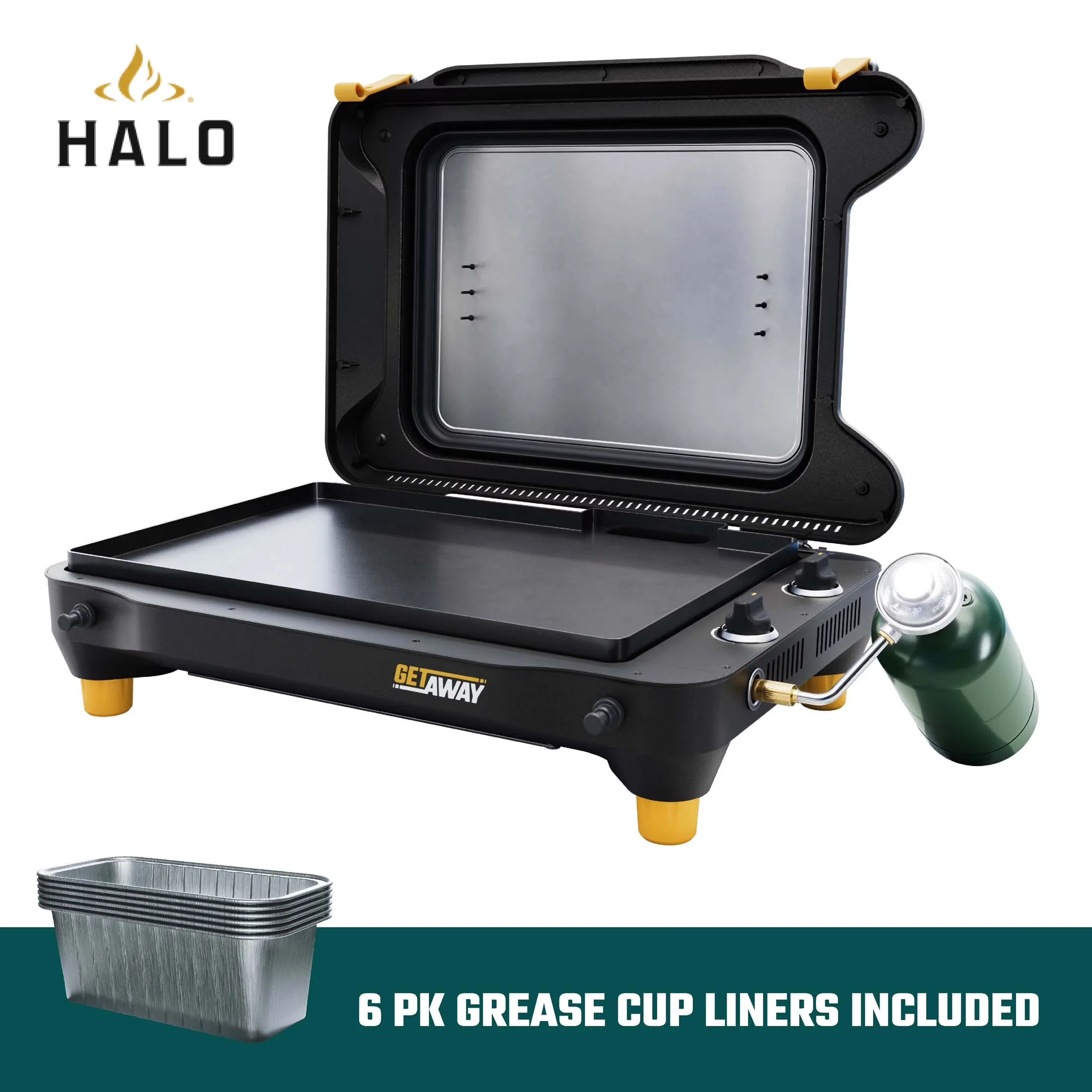 Reliable Flat Top Grill with Portable, Getaway 2-Zone Portable Griddle - Aluminum Model 0B313B