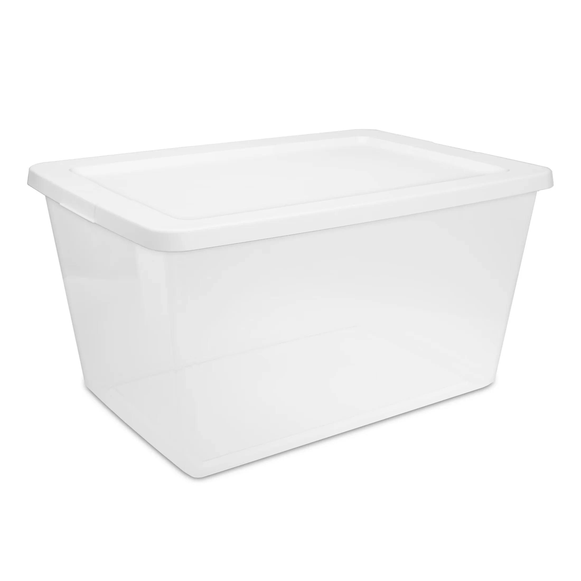 Premium Garage Storage Supply with Stackable, Snap-On Lid, White - White Plastic Model BC2EE4