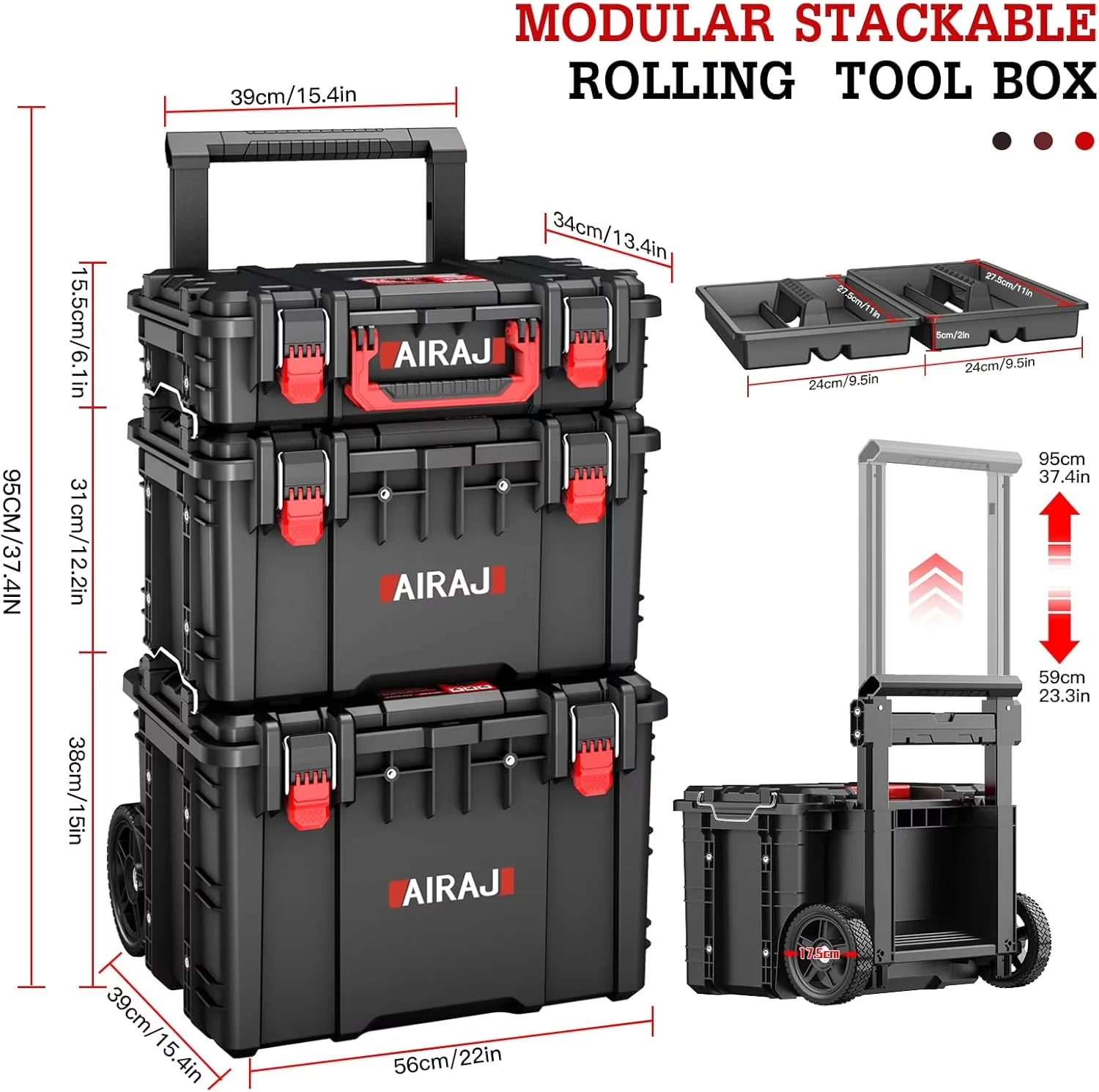 Professional Toolstorage with Lockable, Storage, Rolling - Black Thickening Resin Model 36ED29