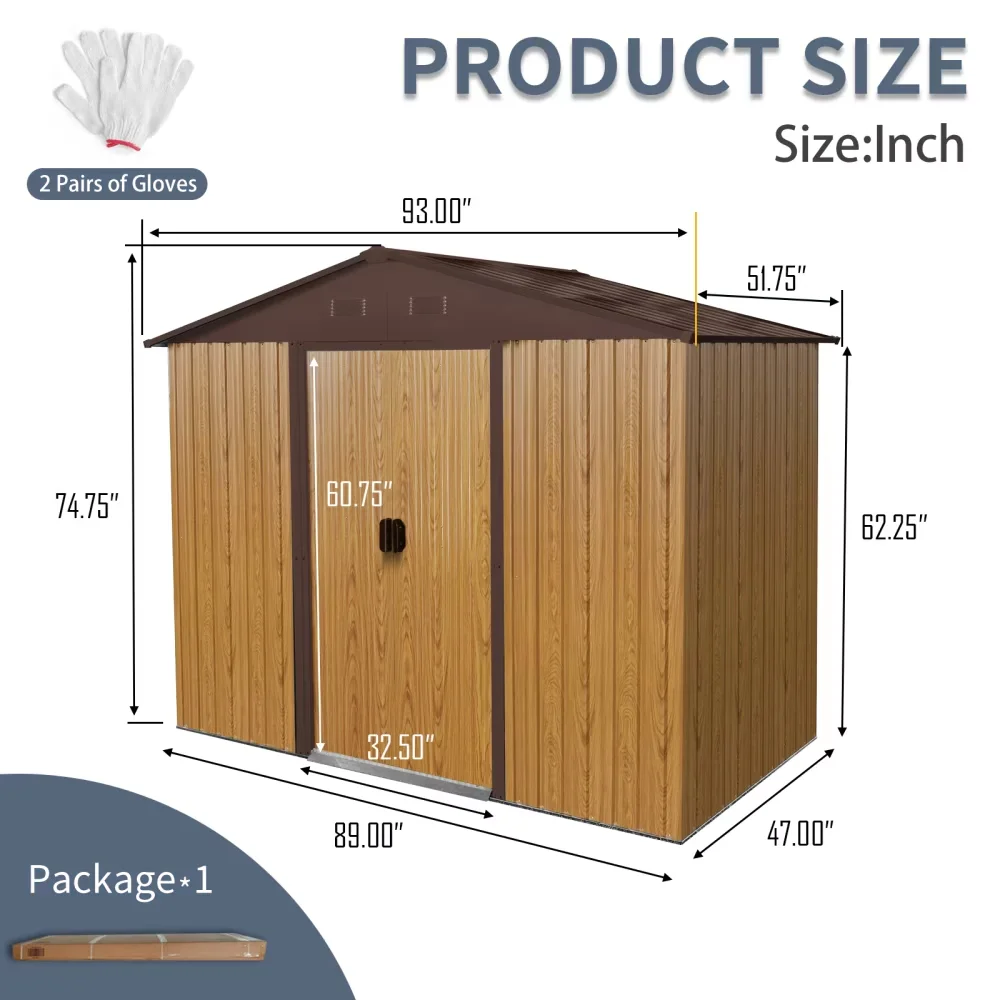 Shed Stylish with Impact-Resistant, Rot Resistant, Water-Resistant - Metal Brown Model BC942B