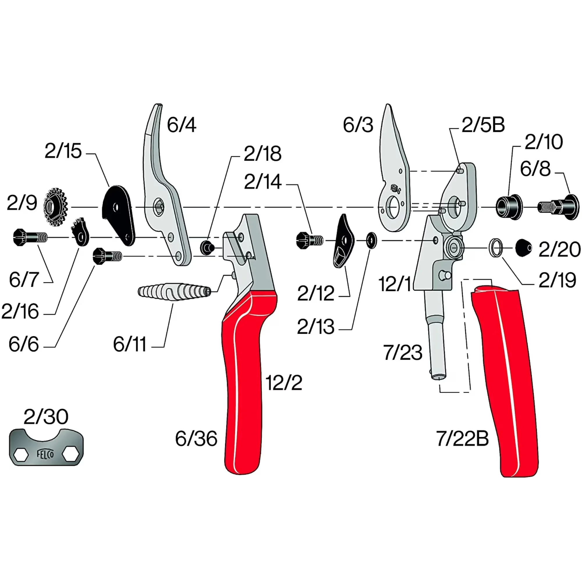 Hand Tool Set Classic with Adjustable, 12 Ergonomic Compact Pruner F-12 - M Model 92B13F