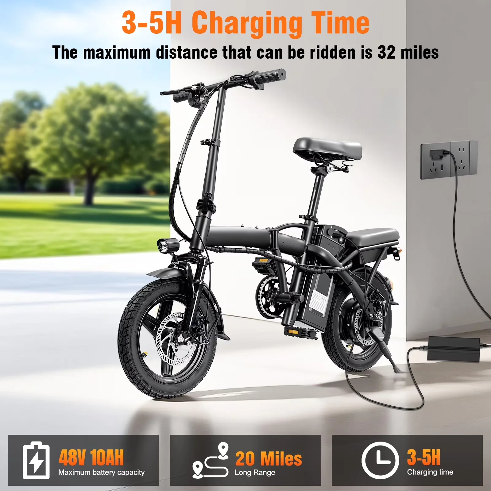 Premium Electric Bike with Battery, LED, 400W - 48V - Satisfaction Guaranteed Model 9661BE