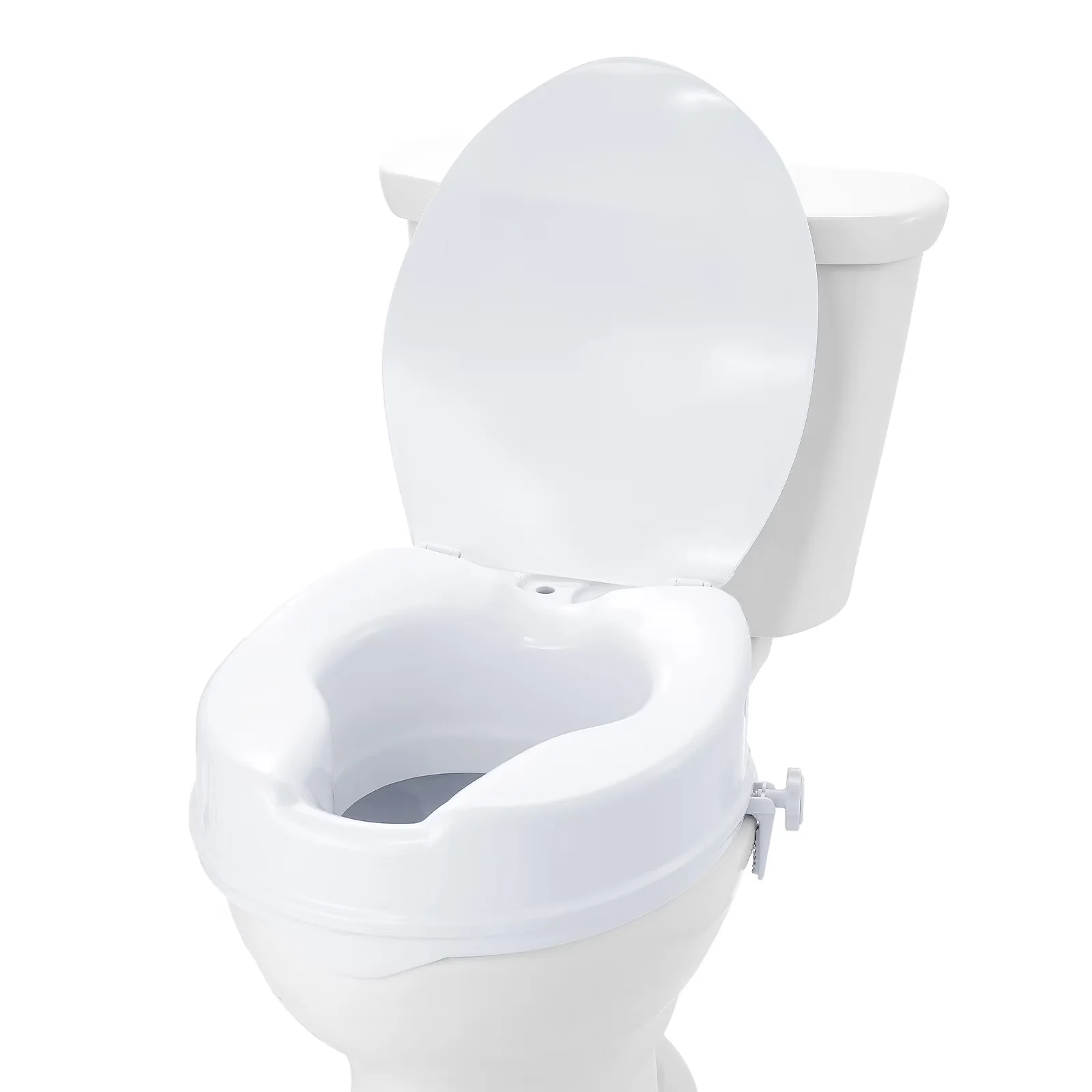 Classic Toilet Seats And Lid with Easy Installation, Supports up to 300 lbs, 4-Inch Lift - White Metal Model 0B3E73