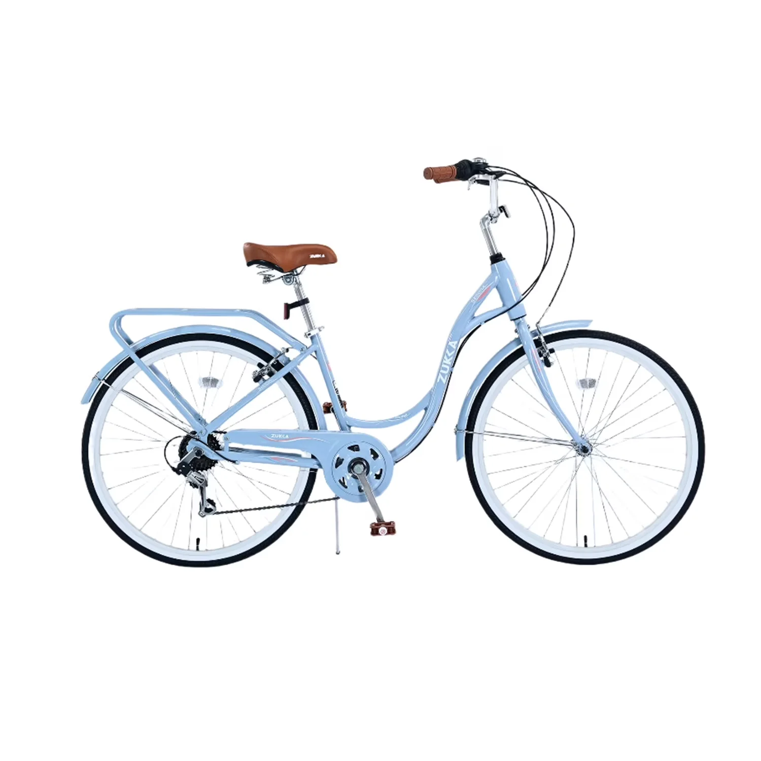 Reliable Cruiser Bike with Front And Rear V Brakes, Ladies Beach, 24 Inch Women Bicycles - Blue Model BEC55C