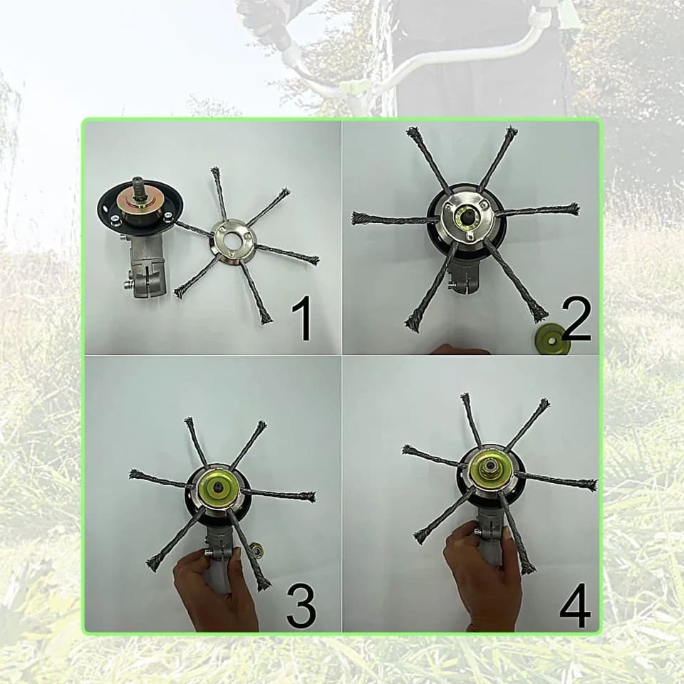 Durable Replacement Parts Accessory with Kit, Weed Eater Head, Universal Steel Wire Trimmer Head - Stainless Steel Model 4C626B