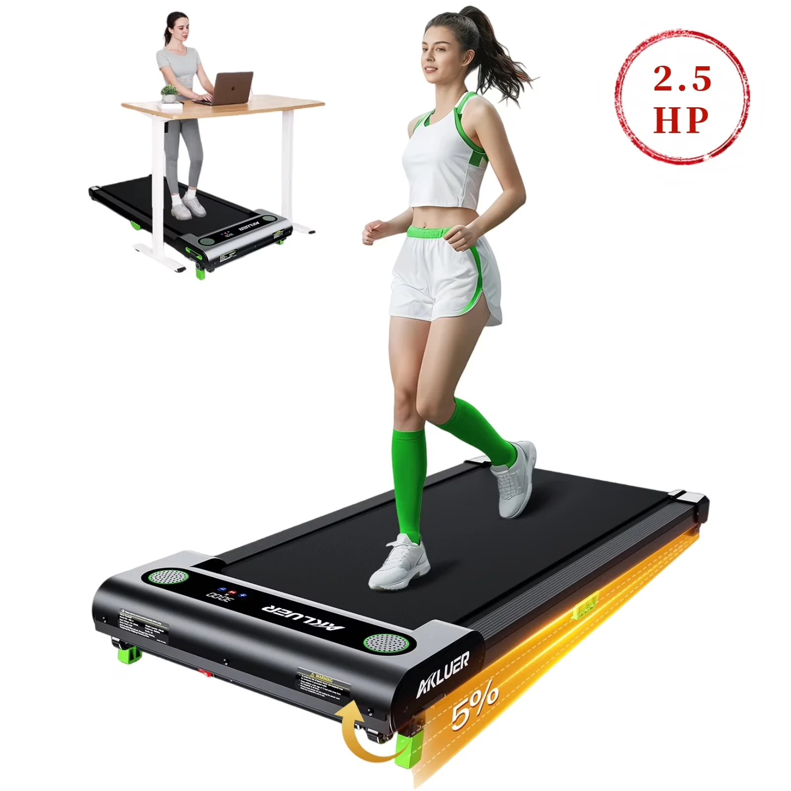 Durable Home Gym with LED, Adjustable, Walking Pad With Incline - Alloy Steel Model B910A7