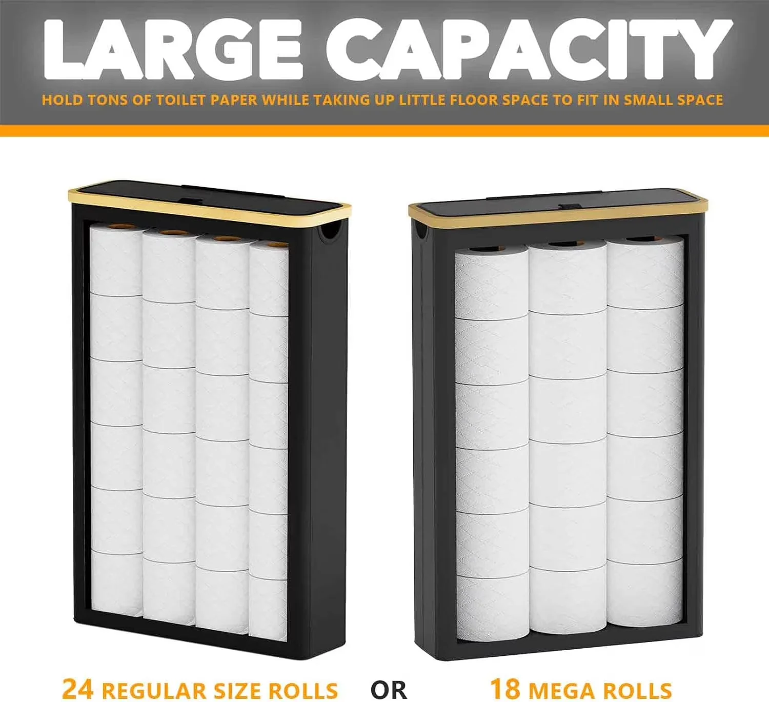 Bathroom Renovation Essential with Modern, Slim Basket Holder - Black Fabric Model BD8B5D