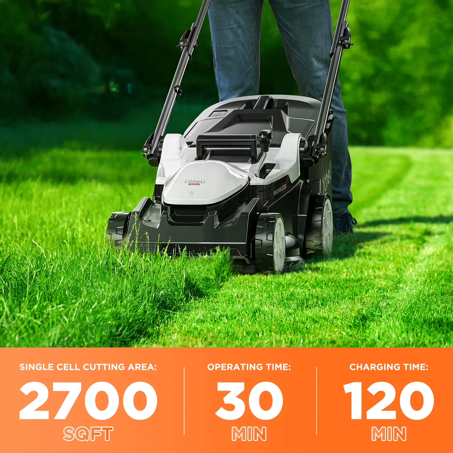 Push Mower Essential with Battery, 20V, Adjustable Cutting Height for Everyday Use - Model 1C64DB