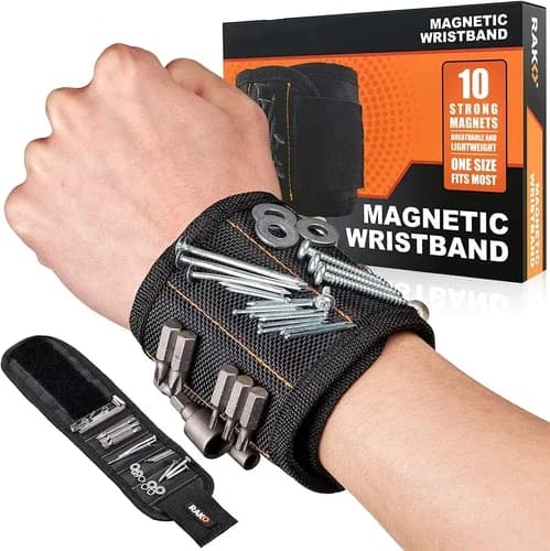 Sleek Toolstorage with Flexible, Magnet Magnetic Wristband, Tool Holder - Model 4B4545