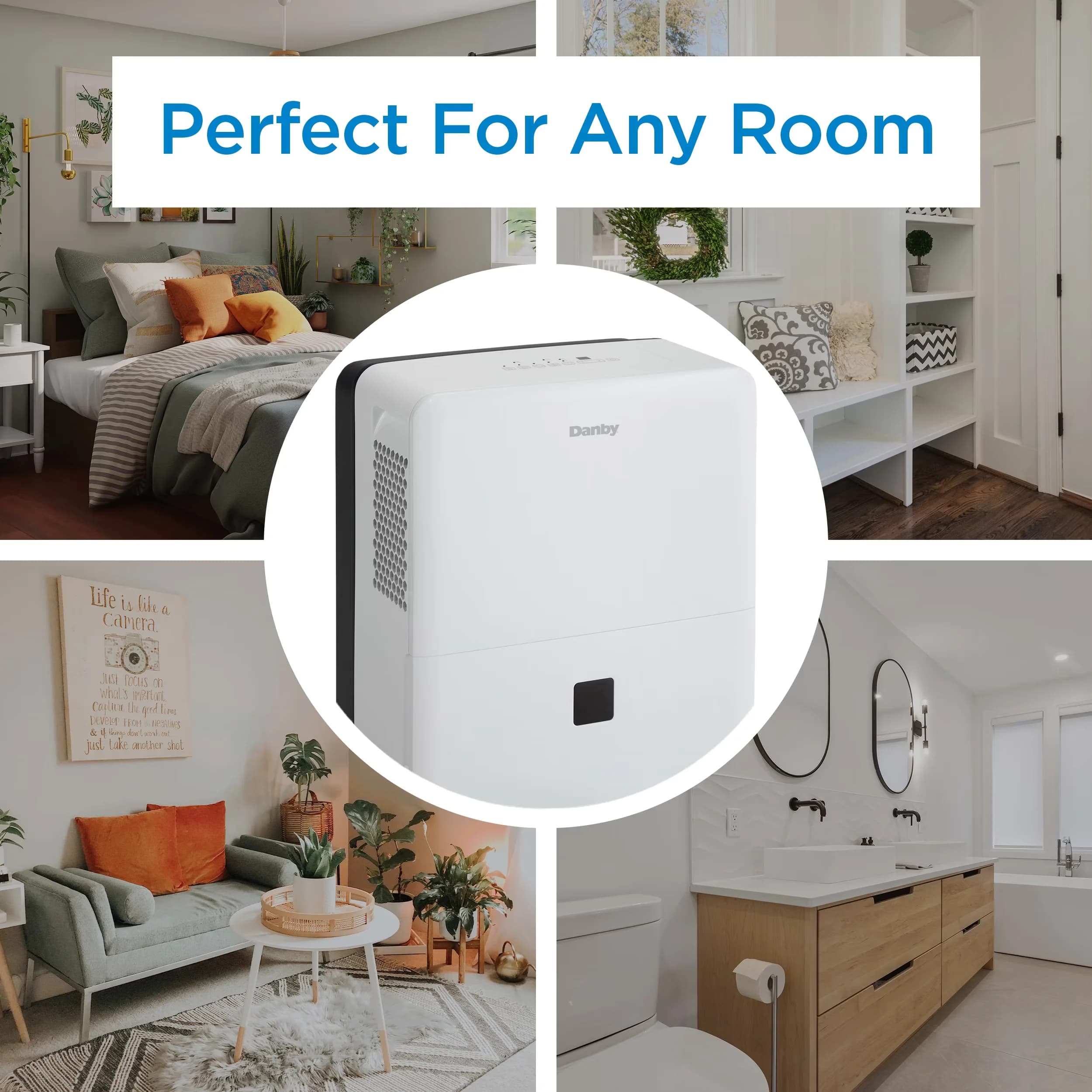 Efficient Dehumidifier with Energy Efficient, Energy Star® Certified, Powerful 2-speed fan - White for Rooms Model 40099D
