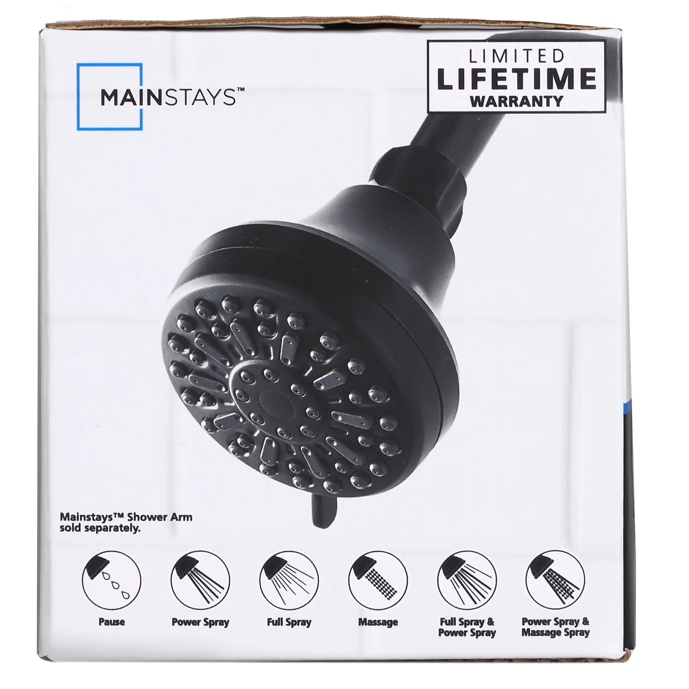 Shower Head Compact with Easy To Install, Easy To Clean - Black Plastic Model 17AC53