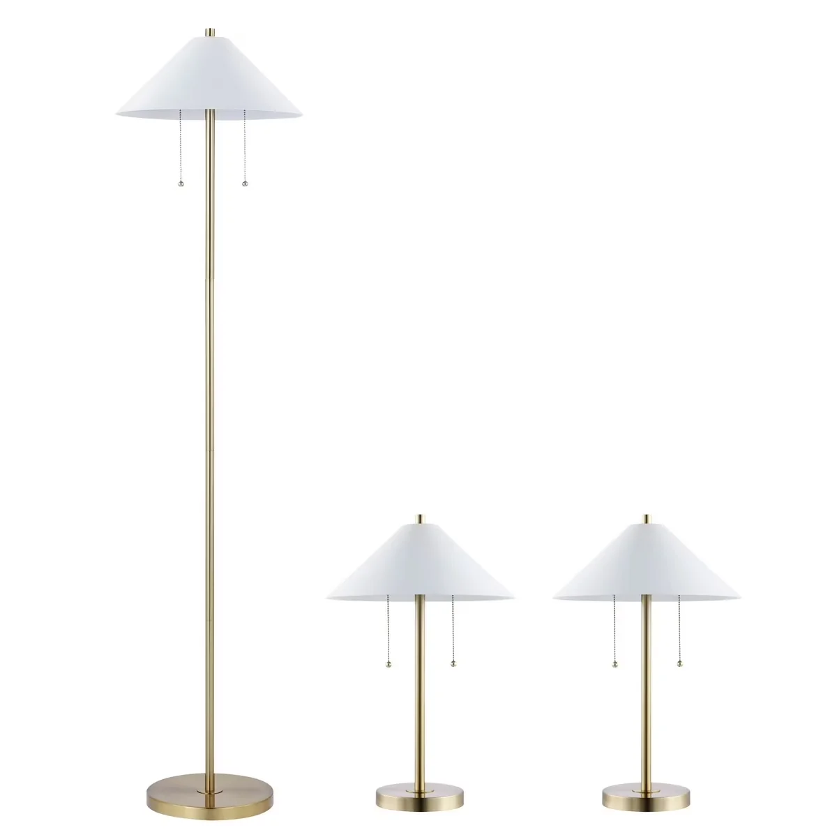 Reliable Lamp Set with LED, Energy Efficient, Modern - Gold, White, Multicolor Metal Model B58785