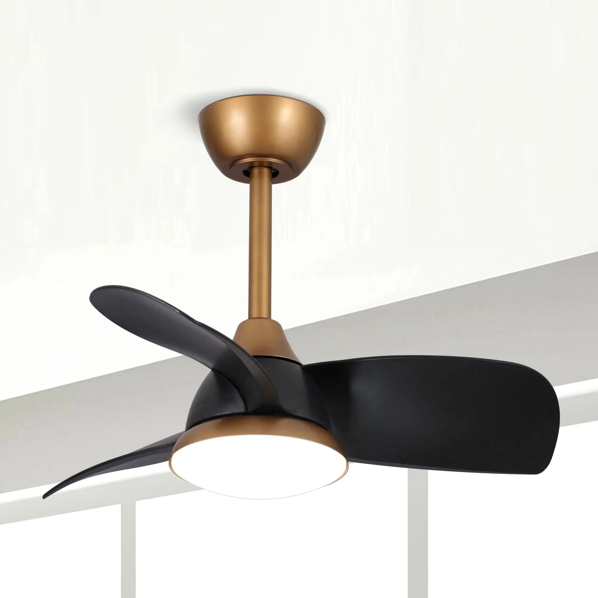 Reliable Ceiling Fan with LED, Reverse Airflow, 28 inch Modern Black LED - Acrylic Black Model 7256B7