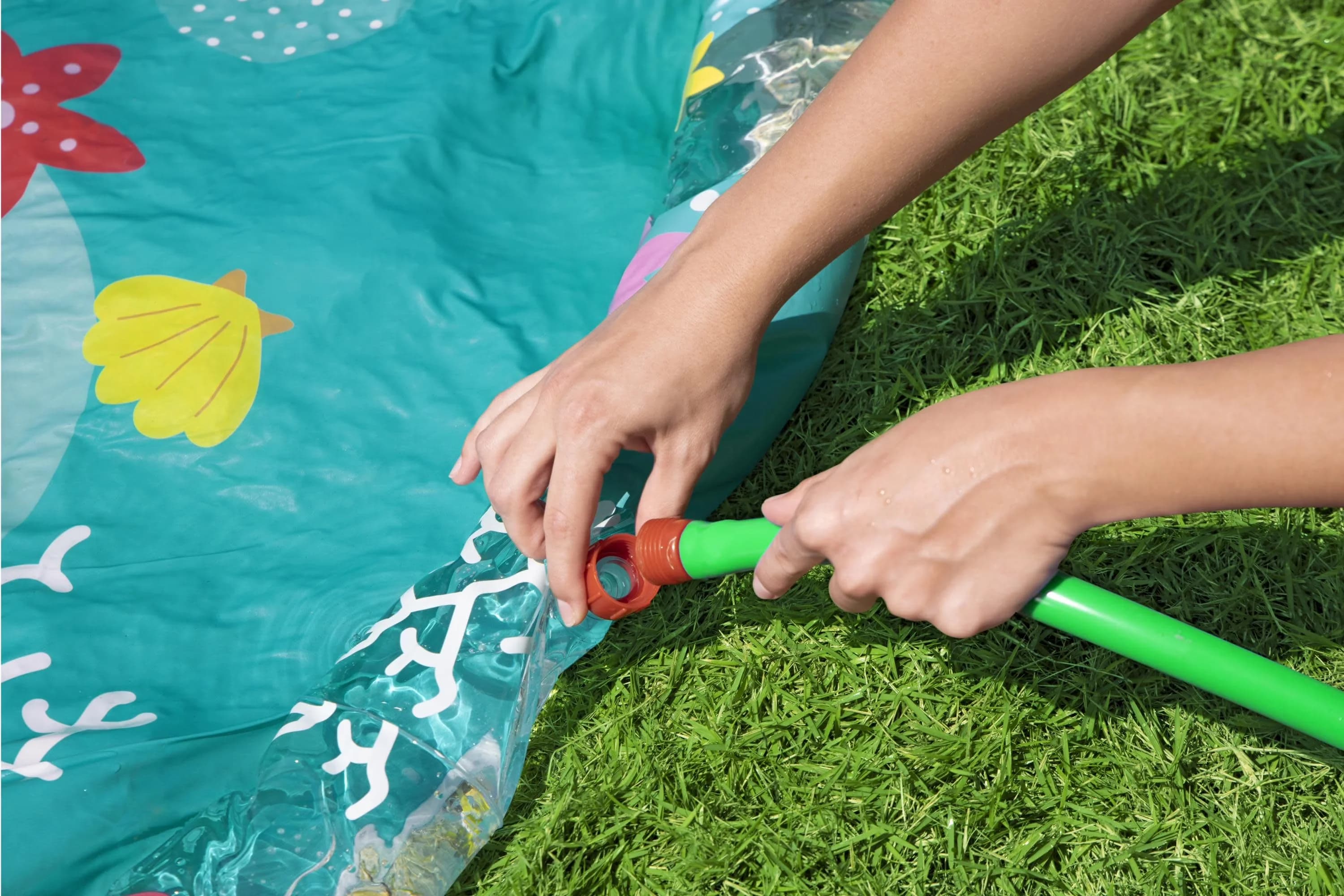 Inflatable Pool Stylish with Contents: 1 splash pad, Perfect for ages: 2+ years - Multicolor Pvc 100% Model A76E76