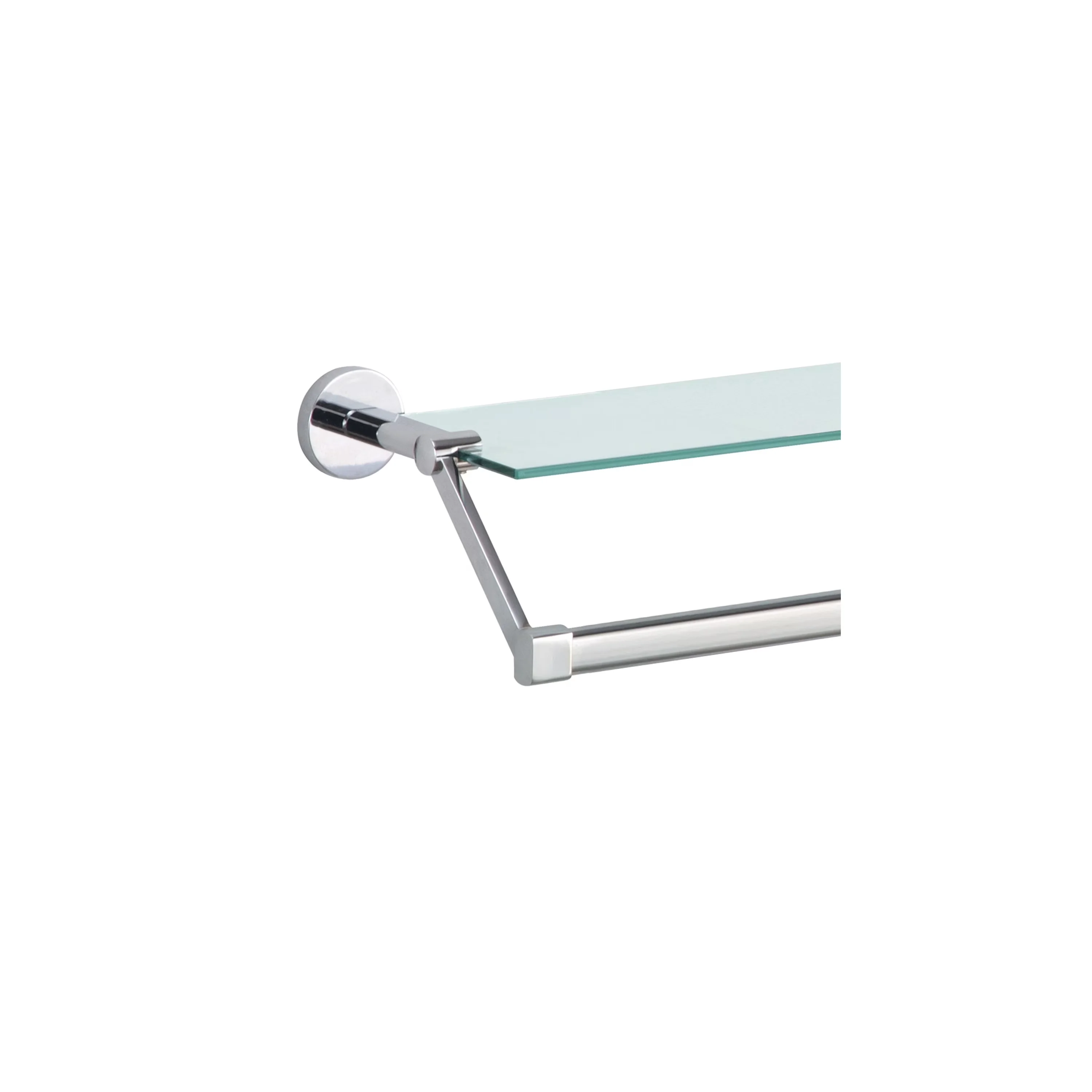 Compact Bathroom Renovation with Transitional, Wall-Mountable, Mounts to the wall for your convenience - Silver Glass, Metal,... Model 98B709