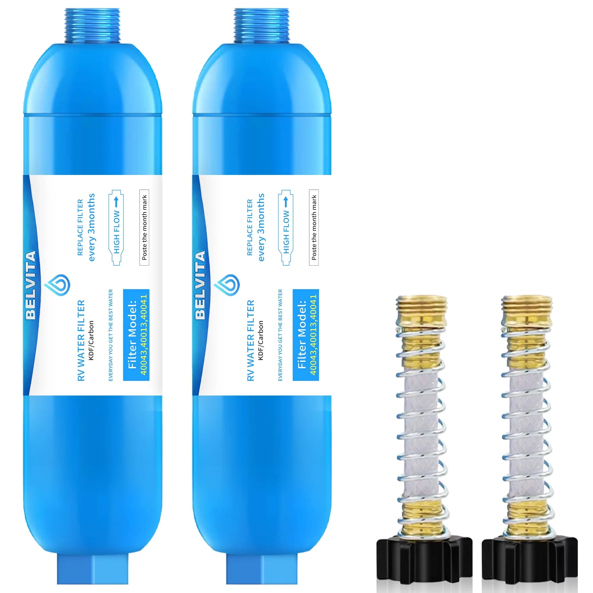 Versatile Water Filtration with Easy To Install, RV Inline Filter, Dedicated - Blue Advanced Coconut Activated Carbon With Kdf Model B7CA7B
