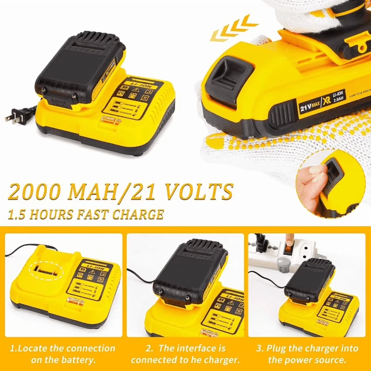 Sleek Drills Driver with Battery, 21V, Variable Speed - Quality Construction Model 092800