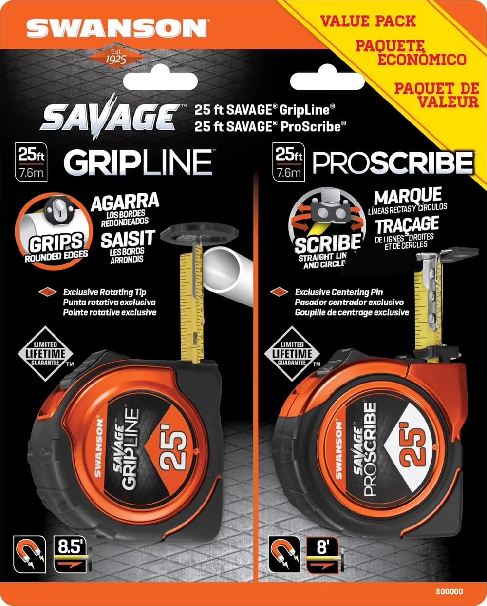Measuring Layout Classic with Accurate Measurement, Adjustable, Durable - Polymer Orange Model C4D3C6