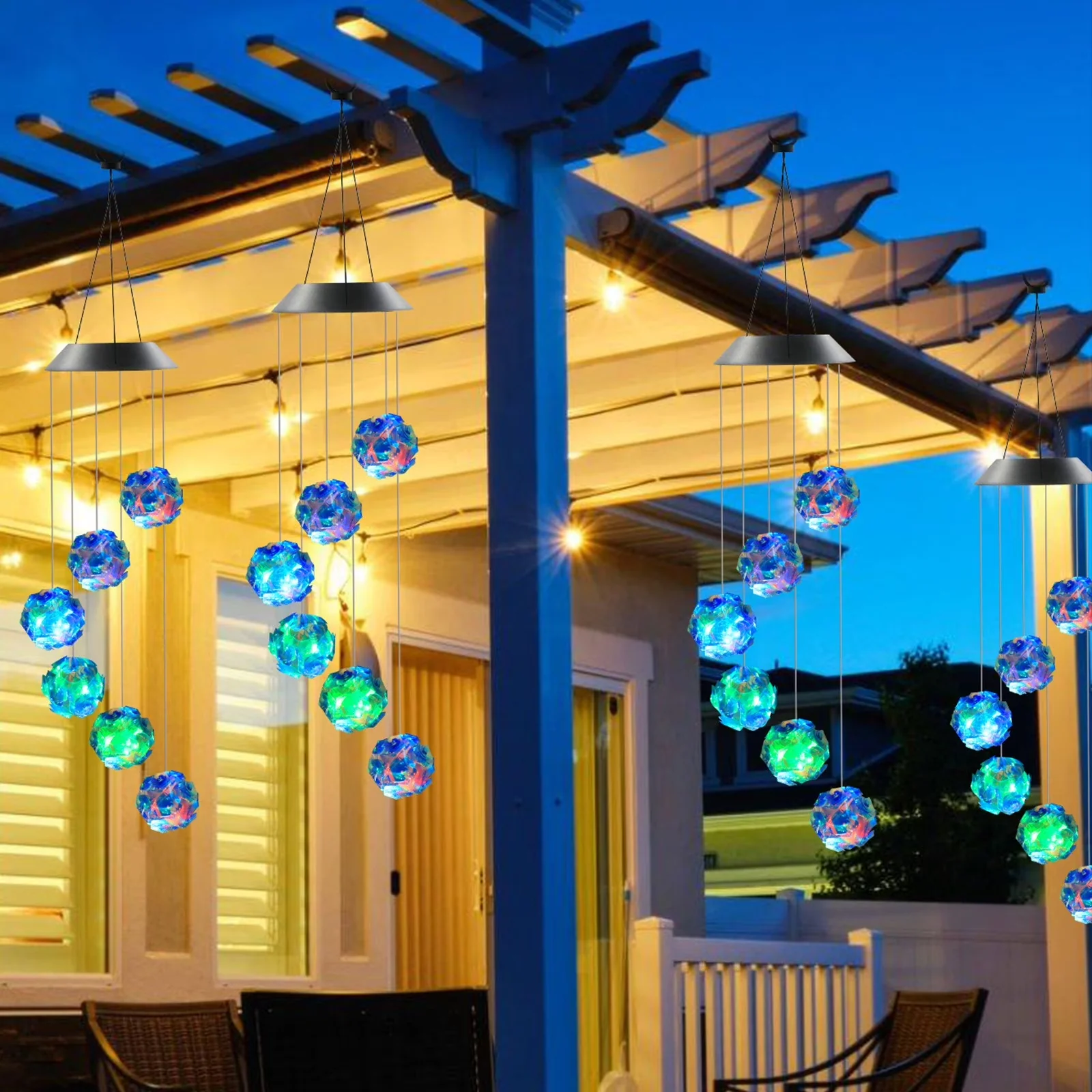 Sleek Novelty Light with LED, Solar, Solar Powered LED String Lights - Multicolor Model 275BDE