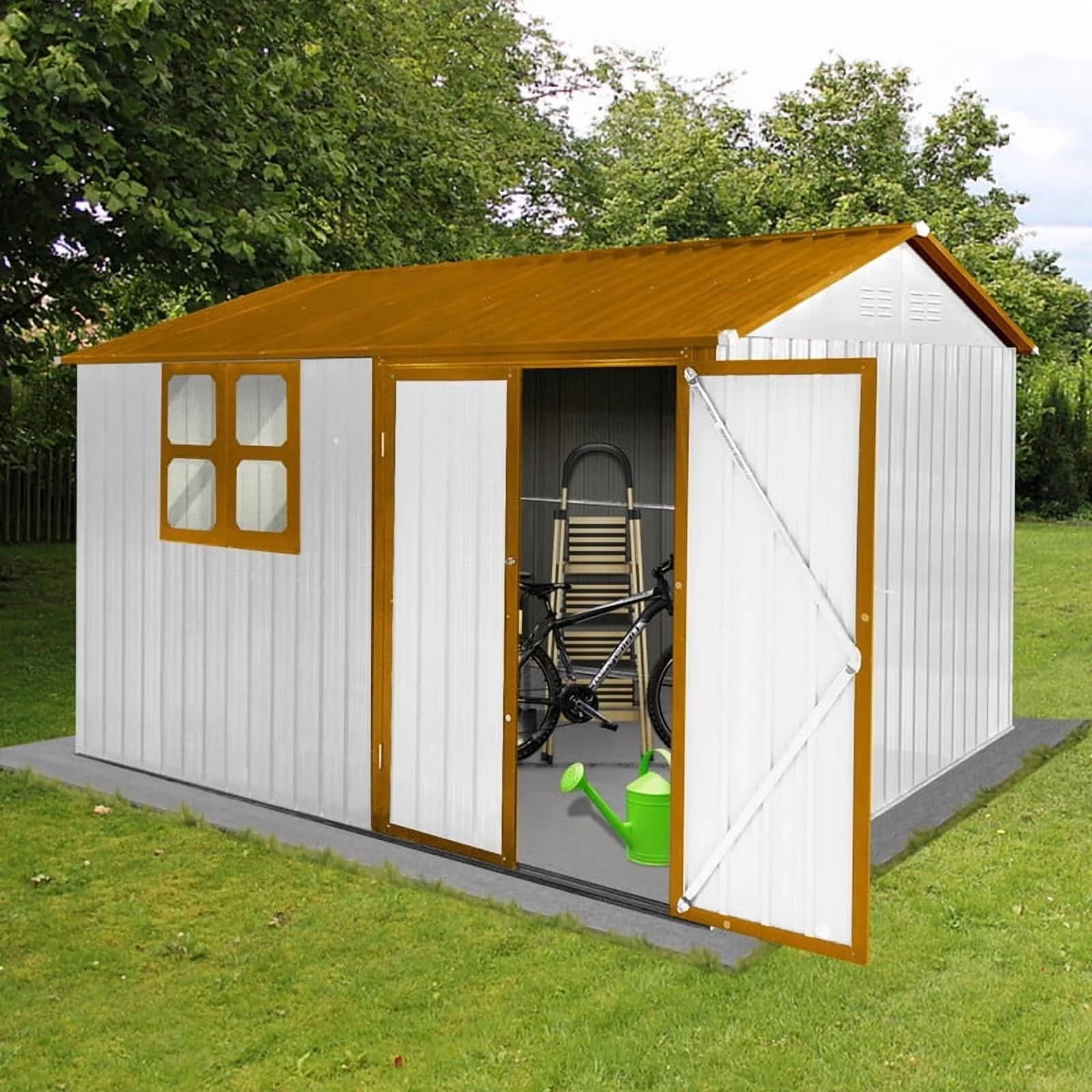 Shed Efficient with Waterproof, Uv Resistant, Vent - Metal Yellow 10x8 Model 900F3E