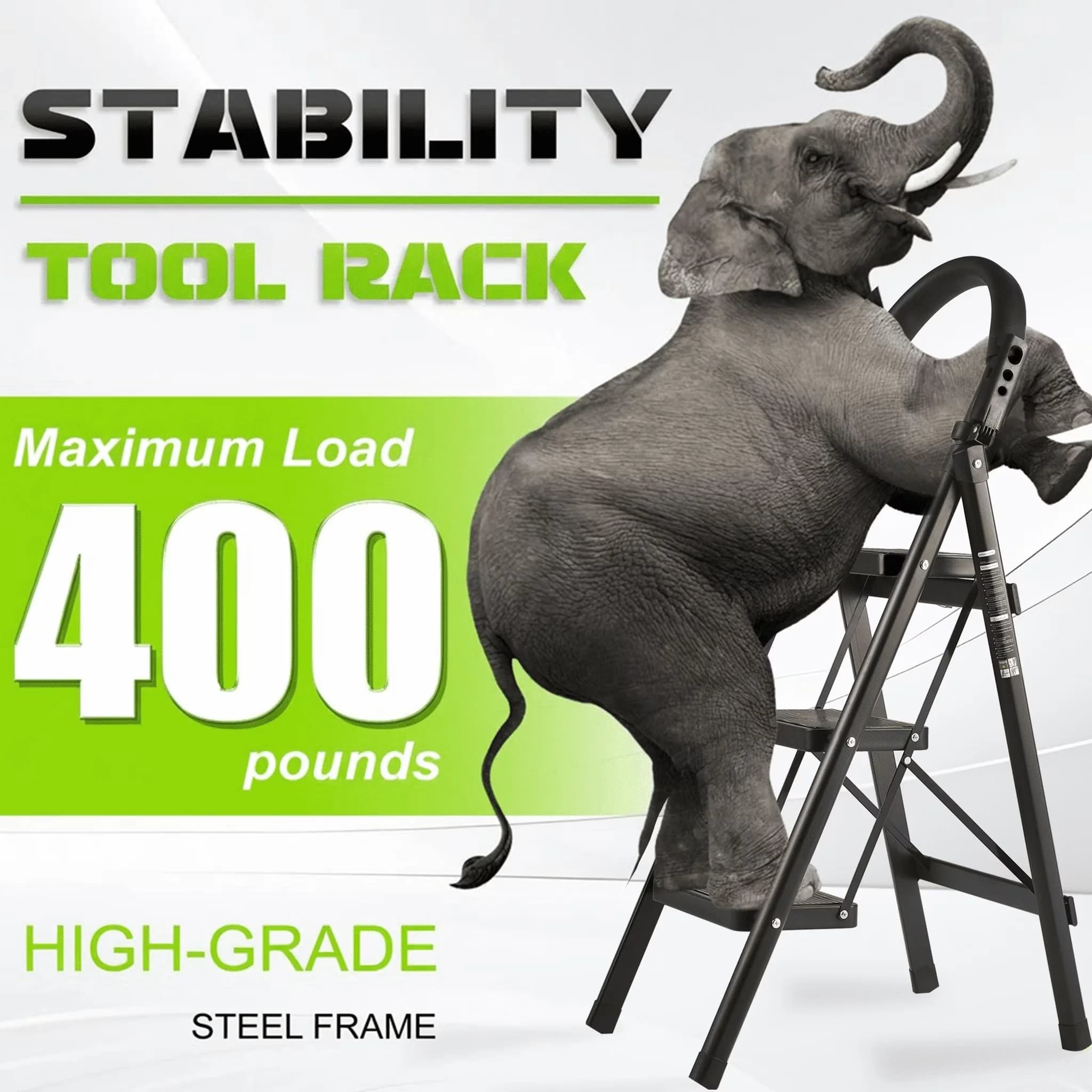 Building Material Essential with Easy To Clean, Collapsible, Padded Handrails - Metal Black Model 84C88A