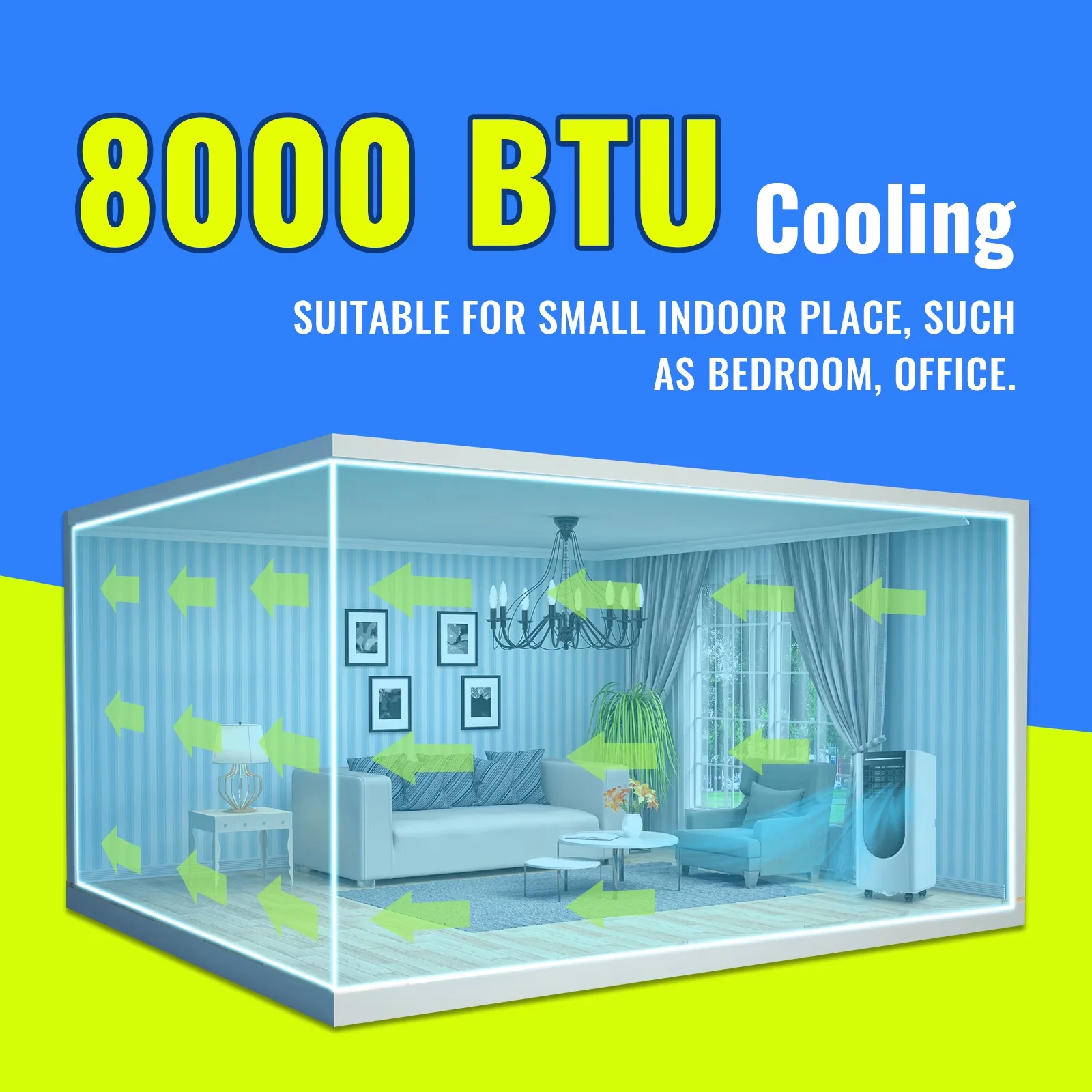 Air Conditioner Versatile with 8000 BTU, Timer, Portable - 8000BTU - Modern Design Model 434448