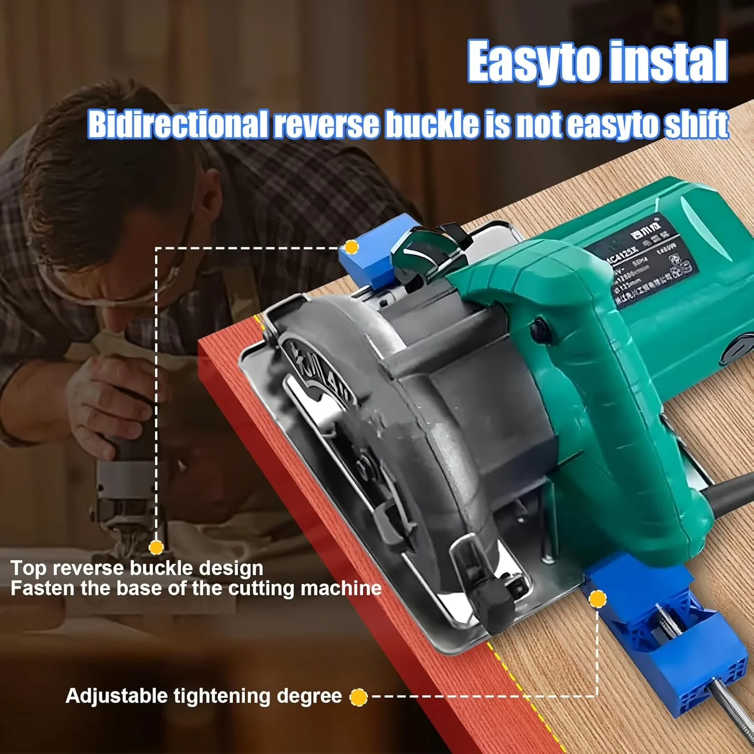Power Saw Durable with Adjustable, Fits 4-6 inch Saws, Milling Clamp and Precision Base - Model 7C4E0A