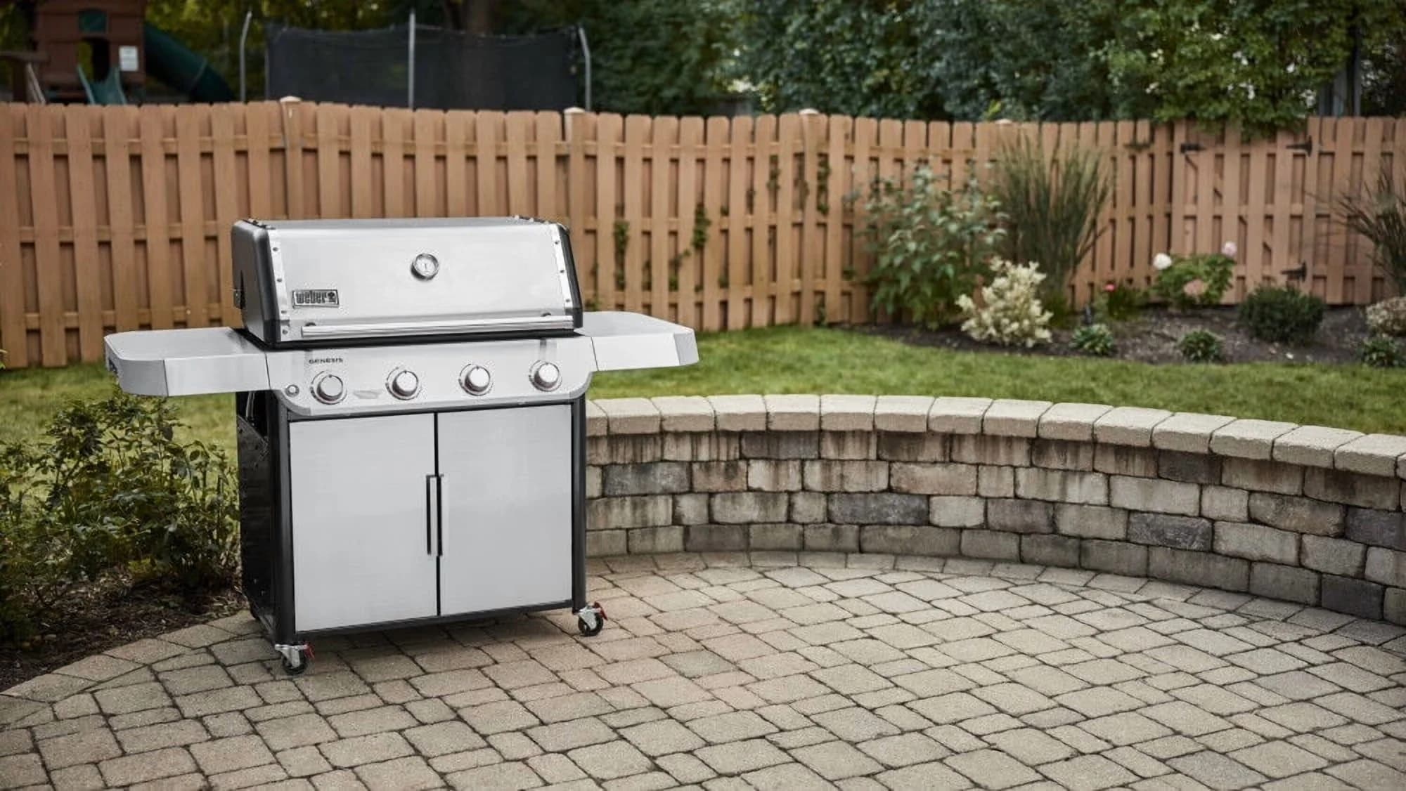 Essential Gas Grill with Rust Resistant, Genesis S-415 (Liquid Propane) - Stainless Steel Silver Model CE54C1