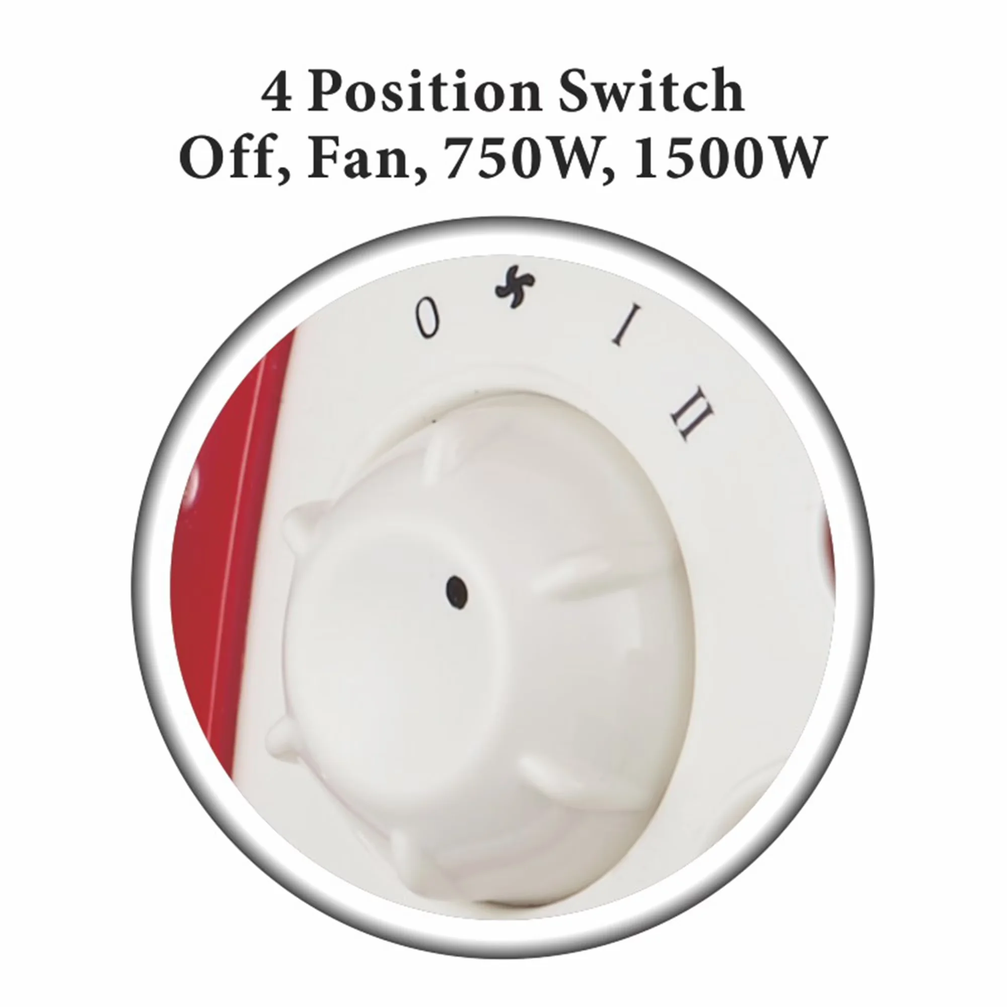 Premium Portable And Electric Space Heater with Oscillating, Retro Design Oscillating Fan, Red - Red Model 93E822
