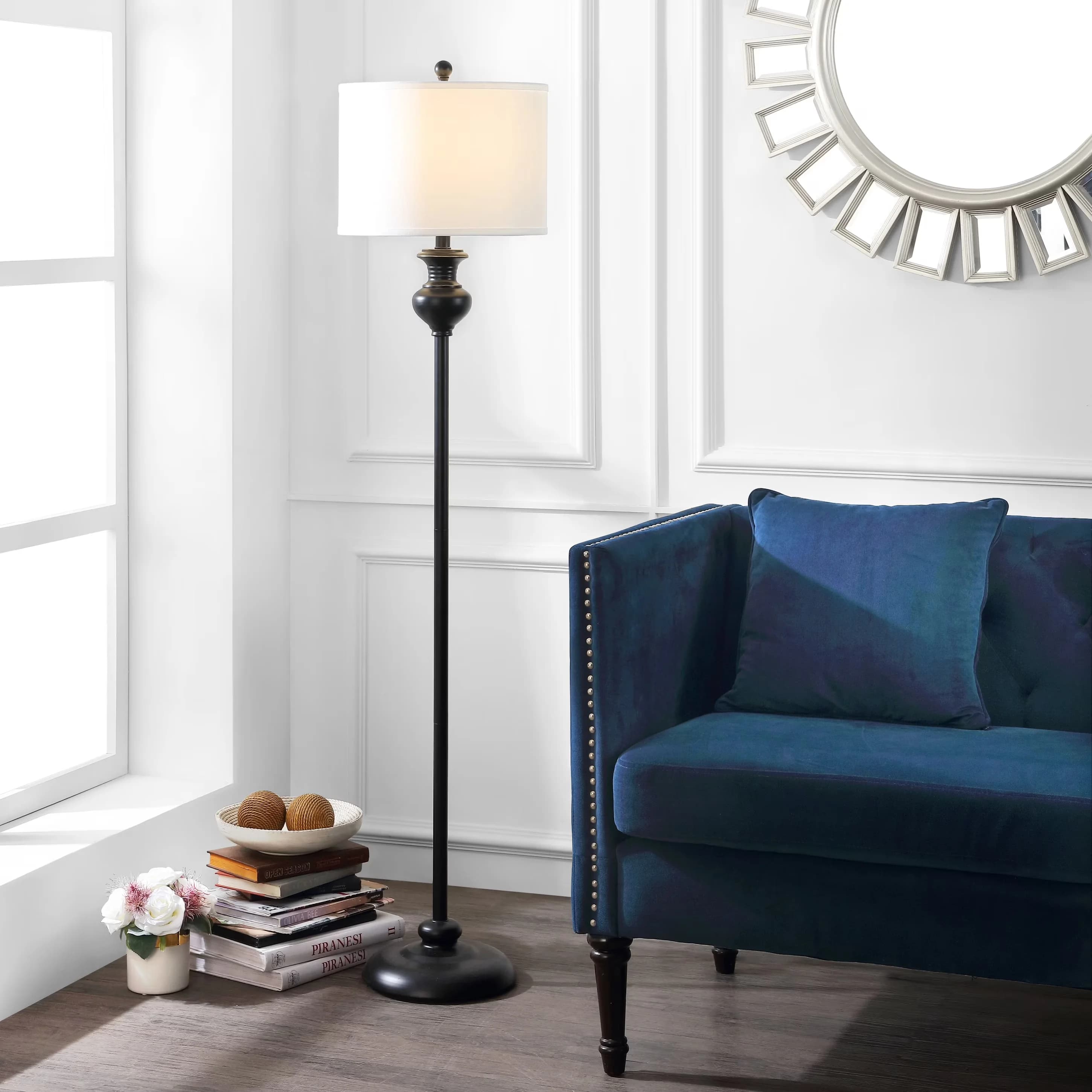 Sleek Floor Lamp with LED, Energy Efficient, Industrial - Black Iron 61 in Model BD823C