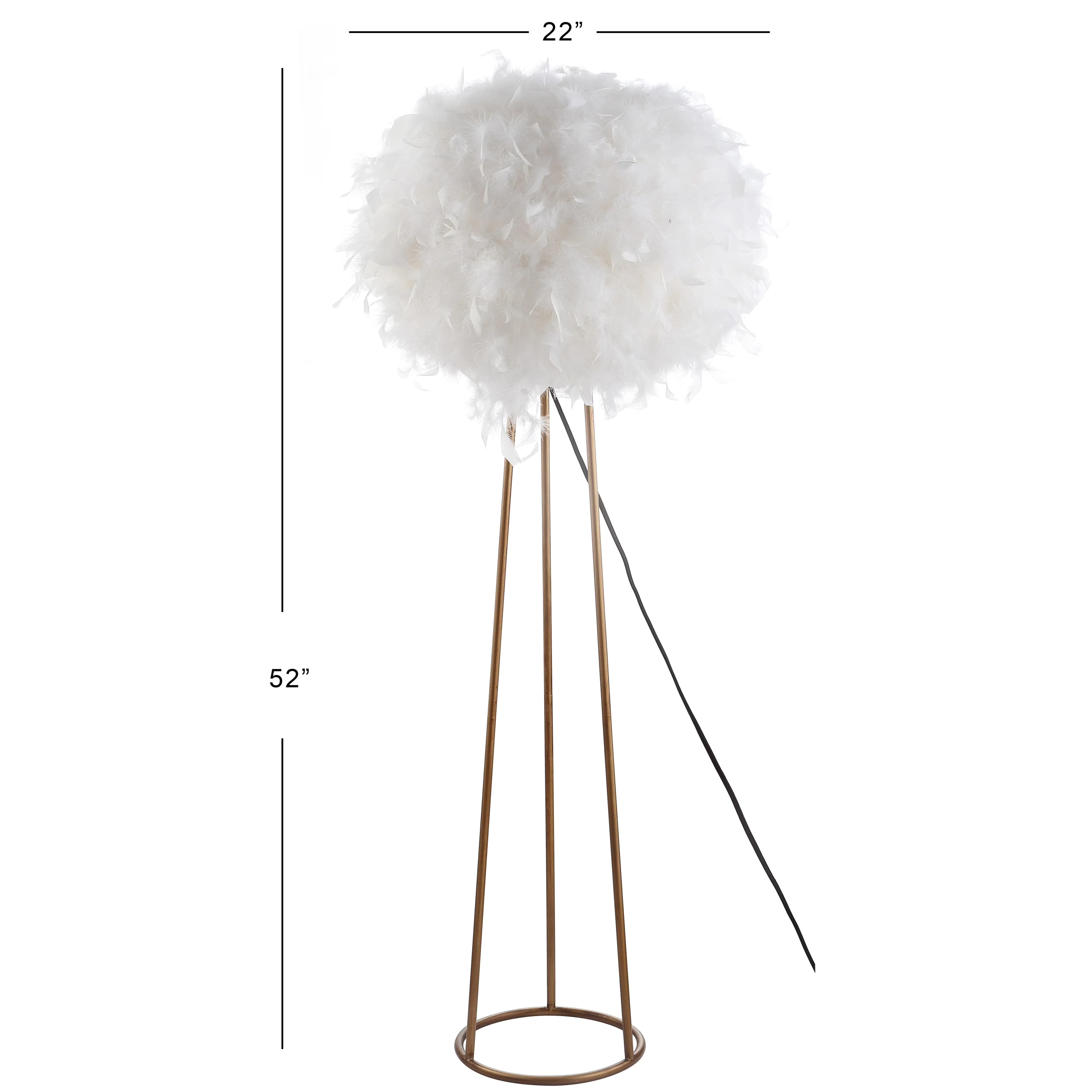 Sleek Floor Lamp with LED, Energy Efficient, Standard Lamps - Gold Iron Model E9D10C
