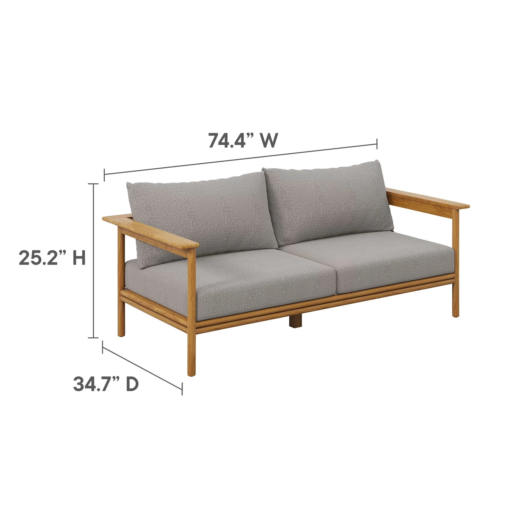 Patio Conversation Set Efficient with Weatherproof, Weather-Resistant, Premium Sunproof Fabric Cushions - Wood Brown Model 41E643