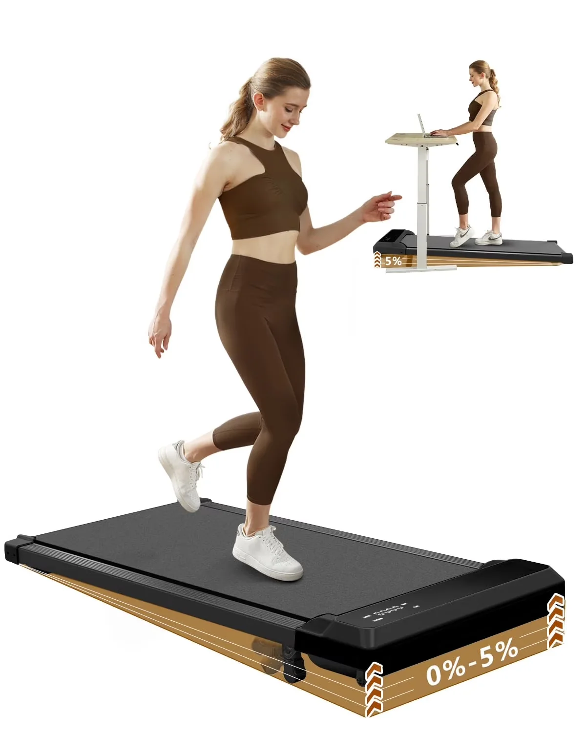Quality Home Gym with Has Wheels, Compact, Digital Display - Stainless,Plastic Black for Home Office Model 08895C