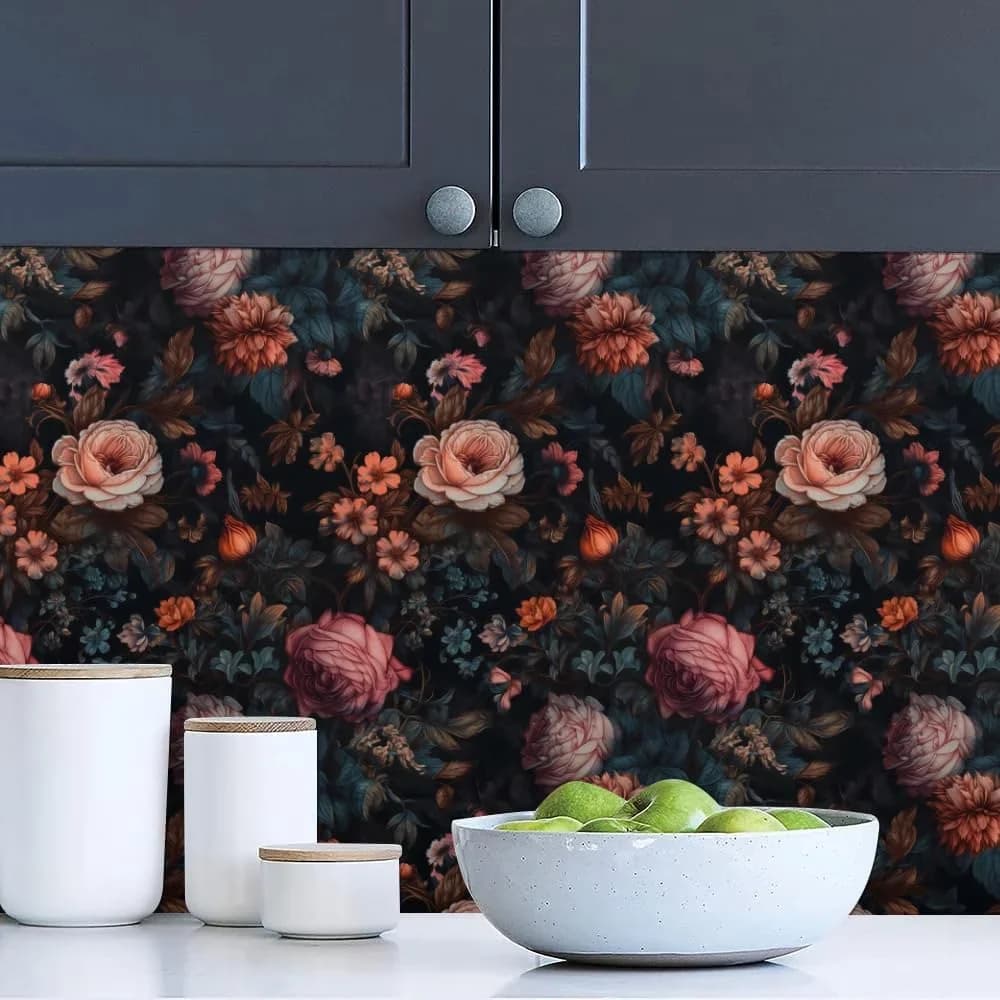 Wallpaper Efficient with Removable - Pink Florals Pvc Vintage - Durable Build Model 08D190
