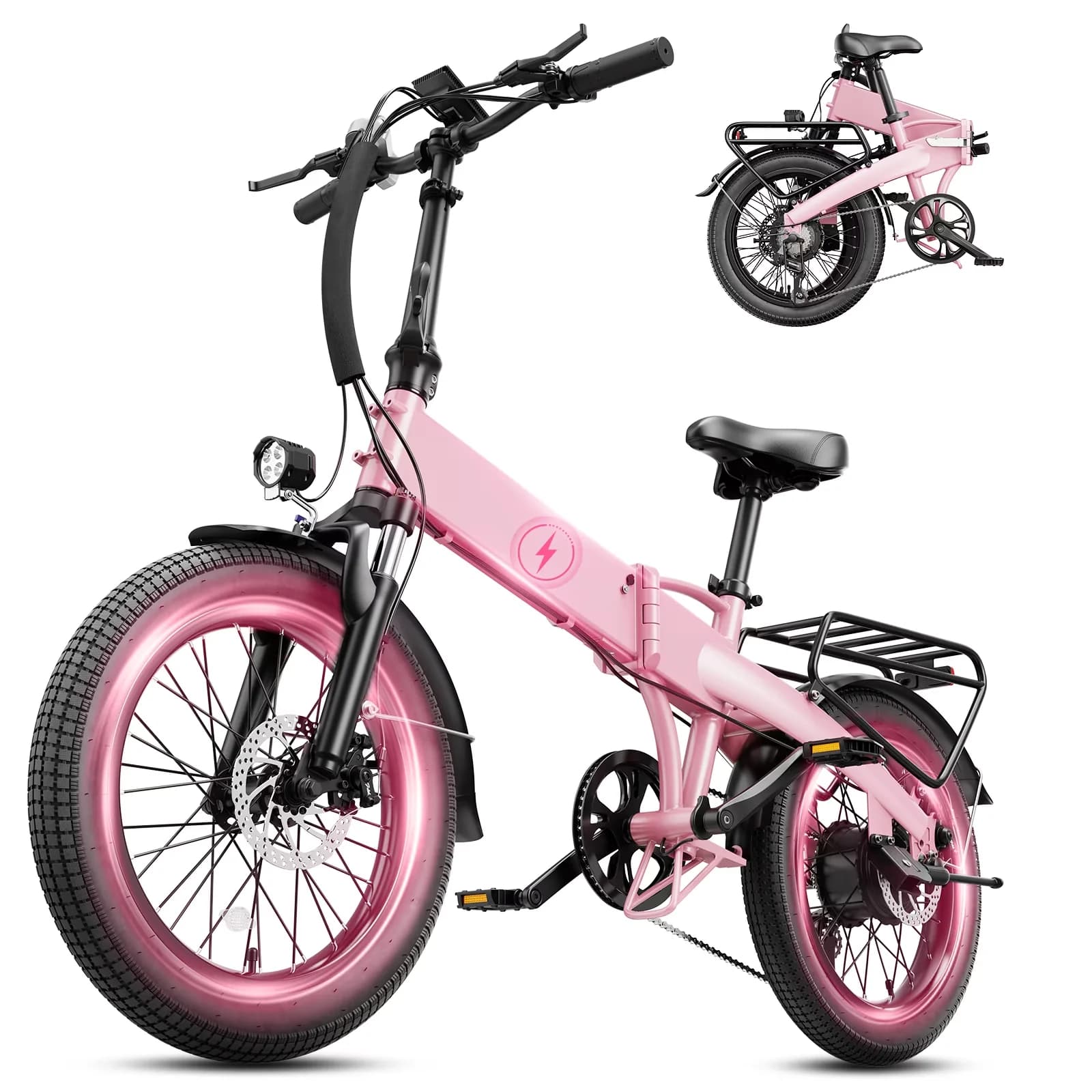 Quality Electric Bike with Battery, 48V, Bicycle - Pink - Traditional Style Model A24A50
