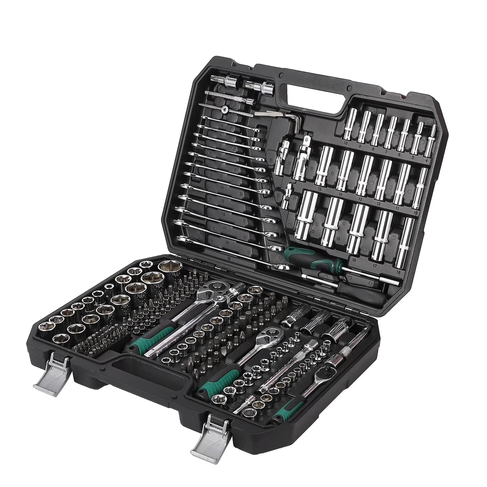 Hand Tool Set Sleek with Magnetic, Mechanics Tools Kit and Socket, 216-Piece - Chrome Vanadium Steel Model AB0FF7
