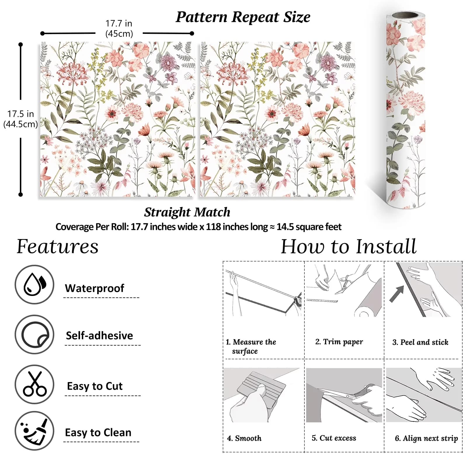 Stylish Wallpaper with Easy To Clean, Removable, Waterproof - Vinyl White Model B2012E